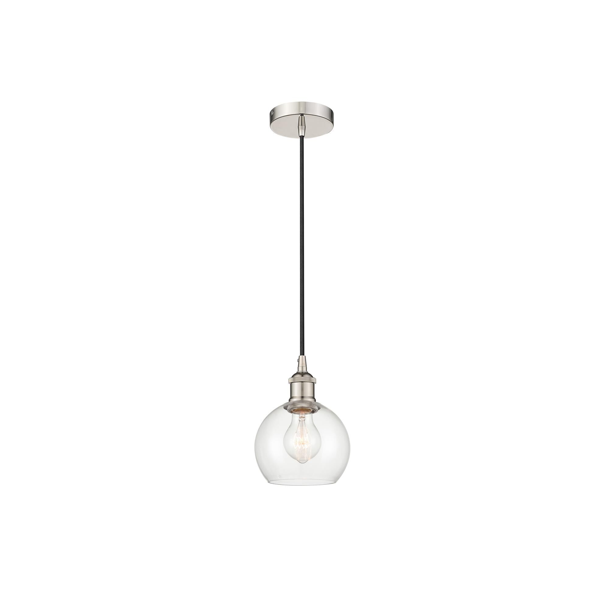 Shown in Polished Nickel finish and Clear glass