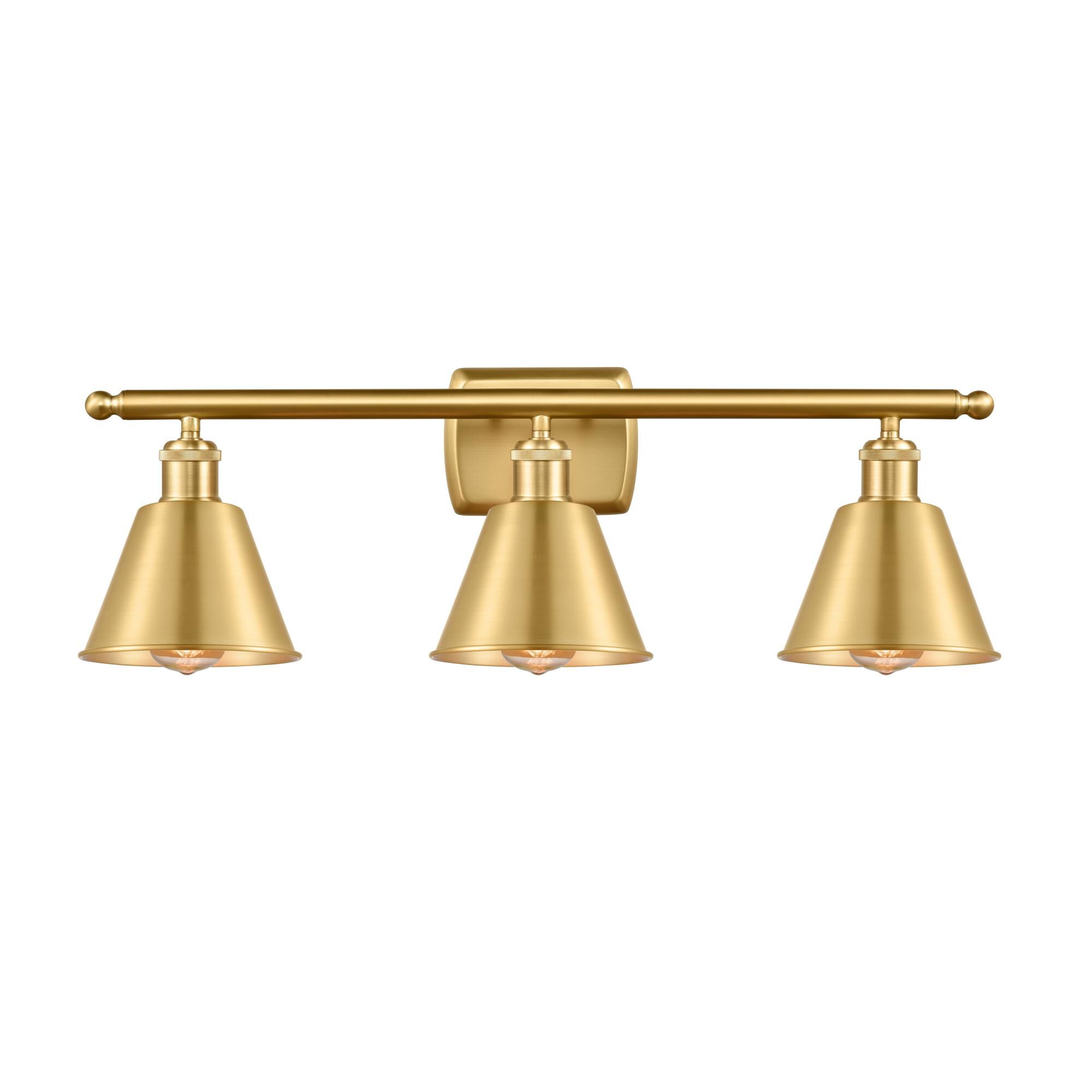 Shown in Satin Gold finish and Satin Gold Smithfield shade