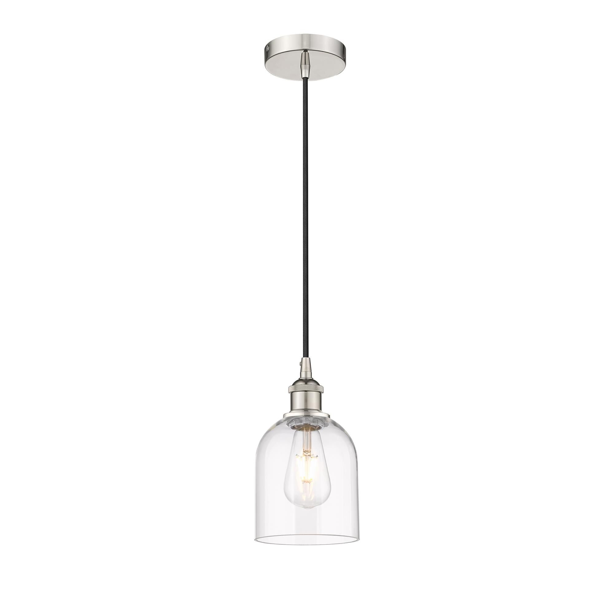 Shown in Polished Nickel finish and Clear glass