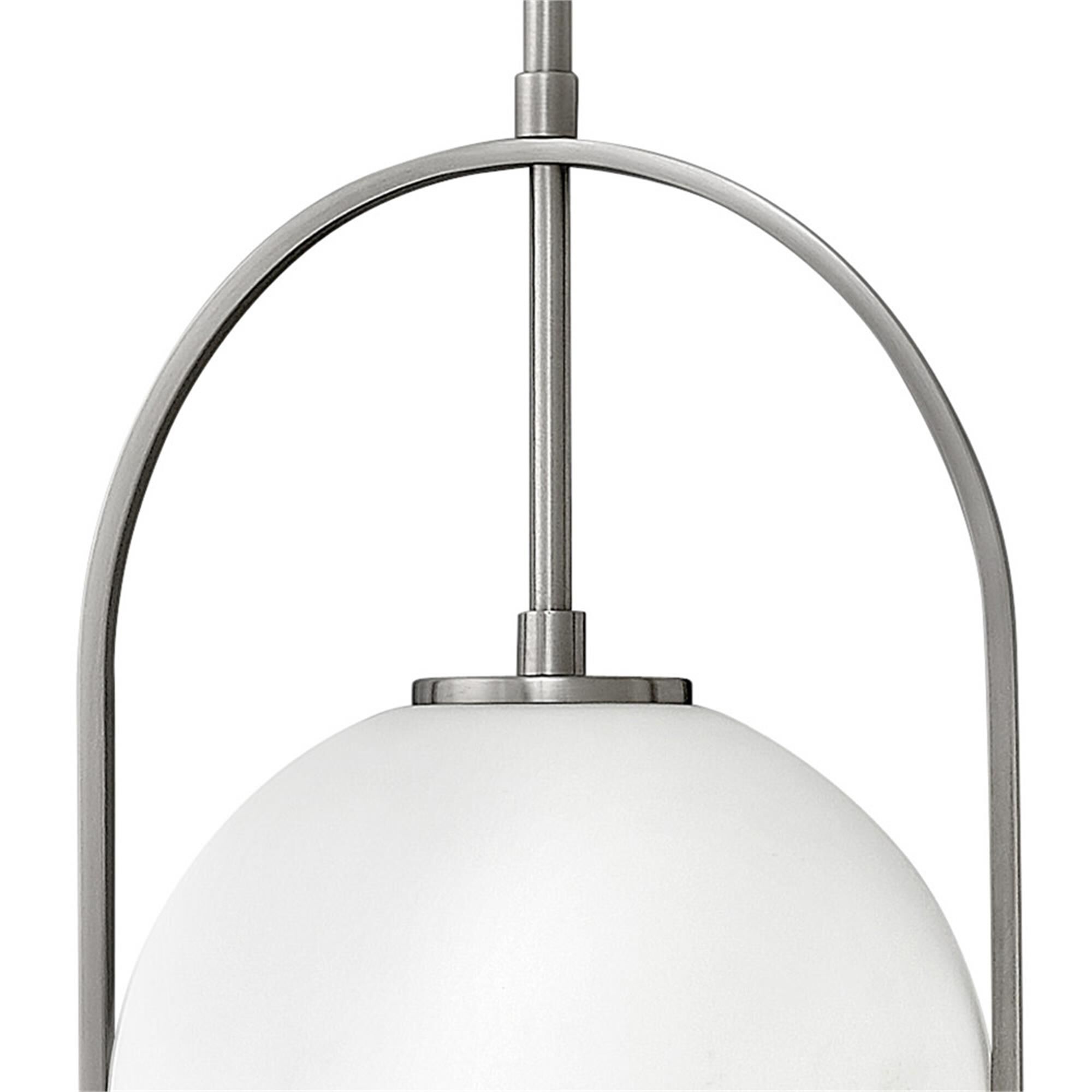 Shown in Brushed Nickel finish and Etched Opal glass