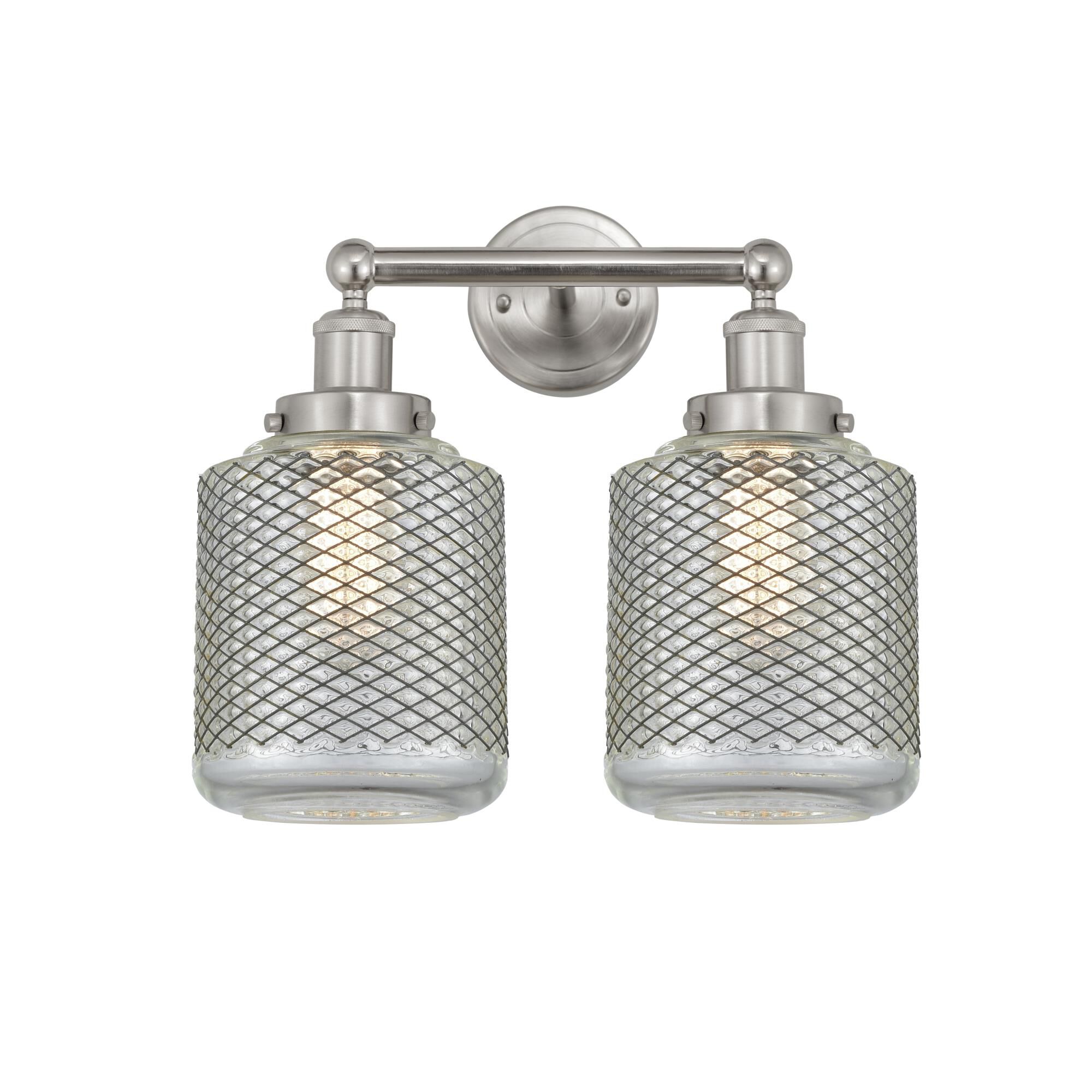 Shown in Brushed Satin Nickel, Clear Crackle finish and Clear Crackle glass and Clear Crackle Glass shade