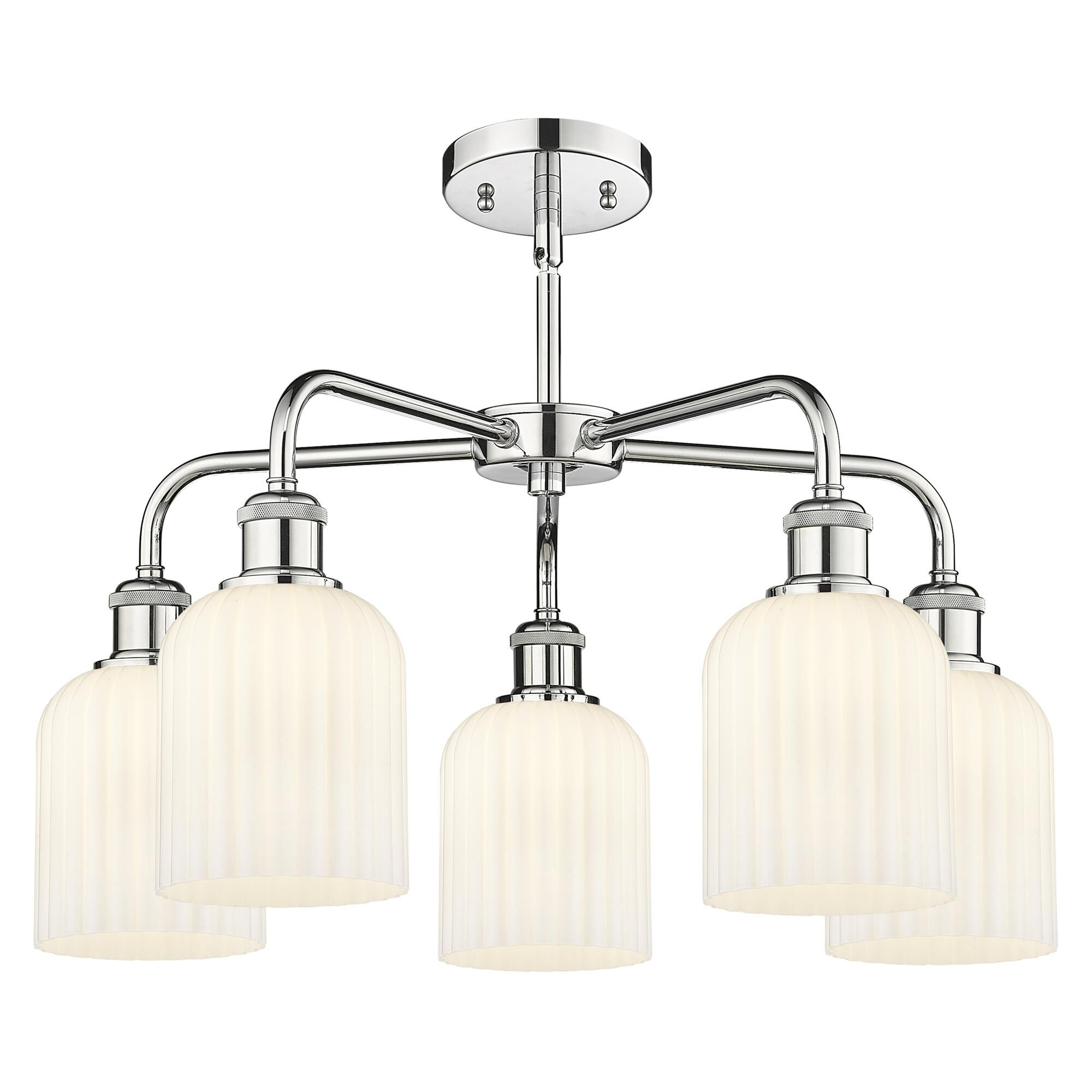 Shown in Polished Chrome finish and Gloss White shade