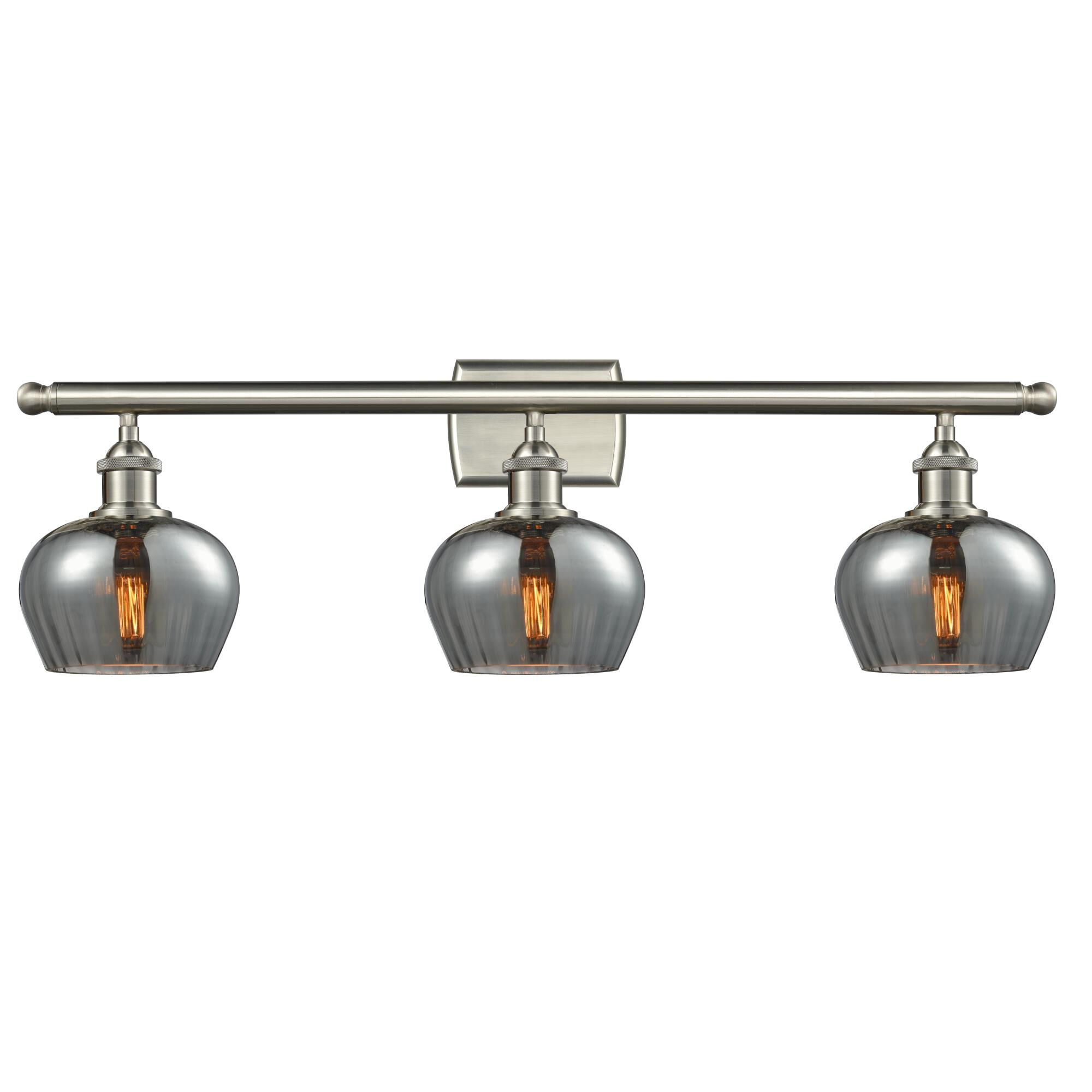 Shown in Brushed Satin Nickel finish and Smoked glass