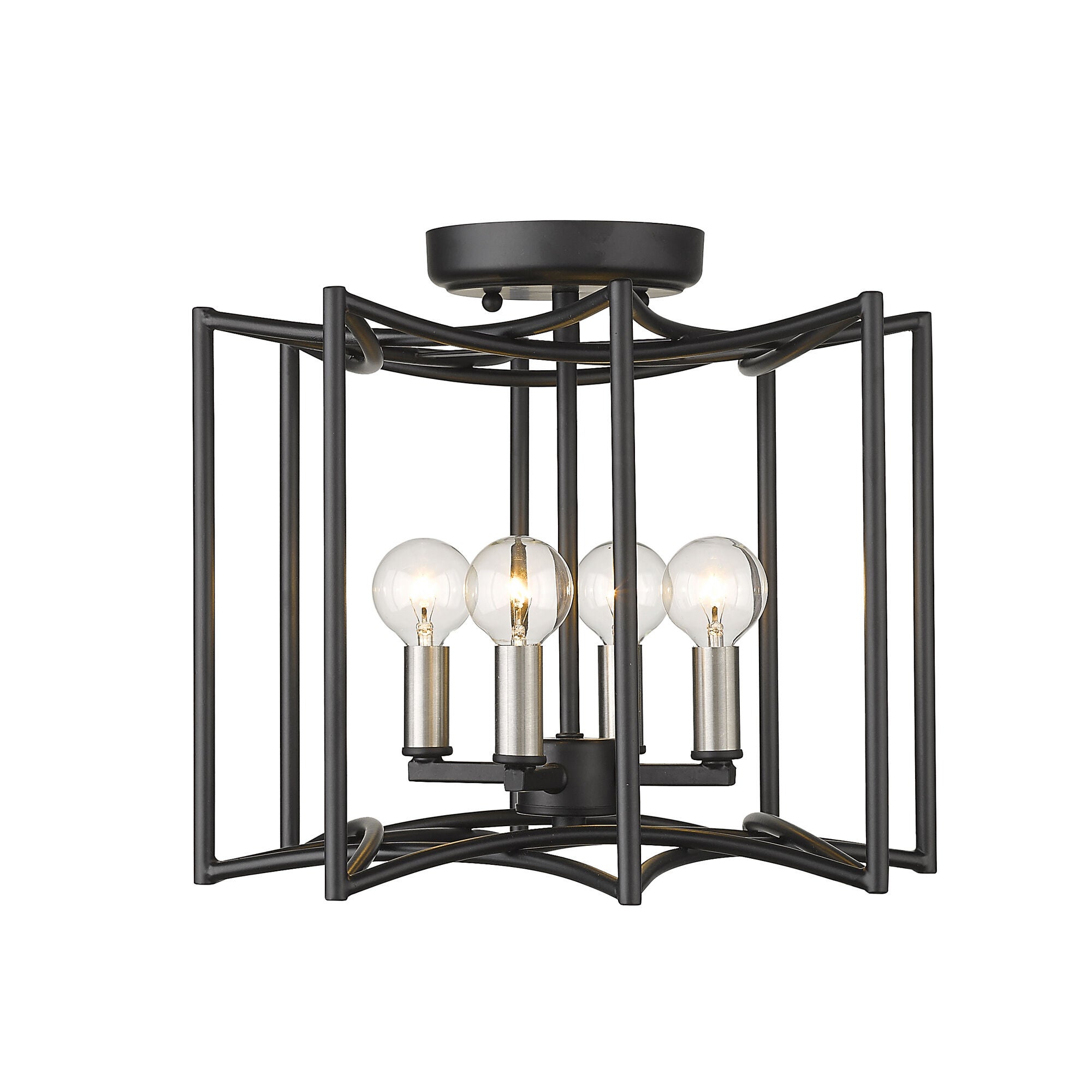 Shown in Matte Black finish and -- glass and -- shade