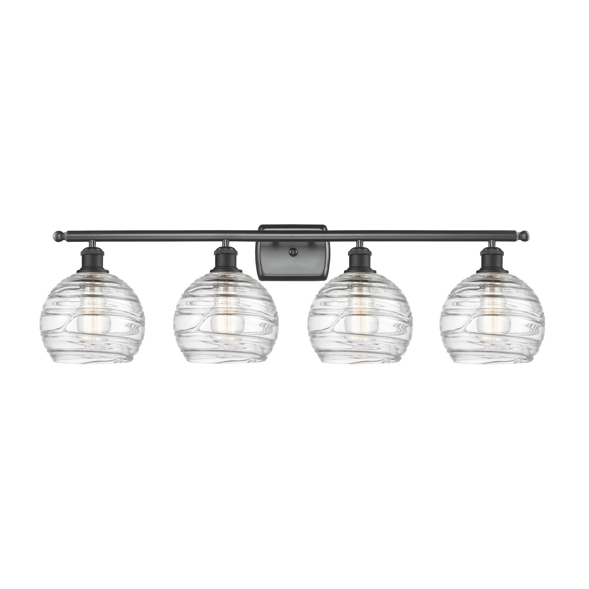 Shown in Matte Black finish and Sphere glass and Glass shade
