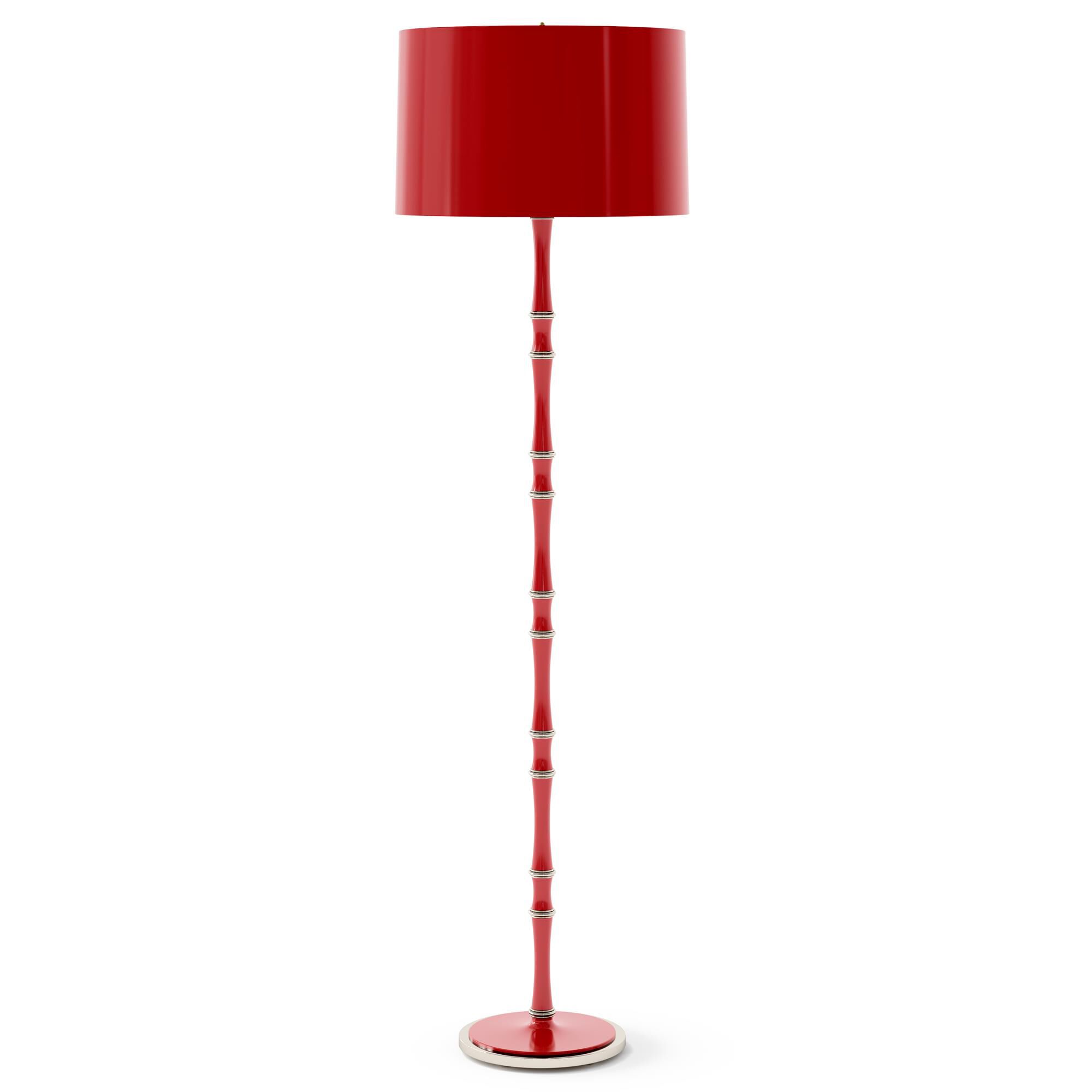 Shown in Ruby Red finish and Celadon shade and Polished Nickel  accent