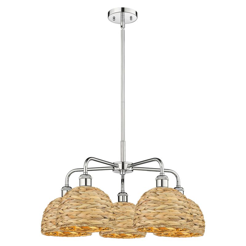 Bruno Marashlian Woven Rattan 27 Inch Chandelier by Innovations Lighting
