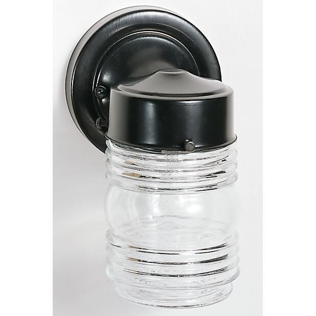 Shown in Black finish and Clear Mason Jar glass