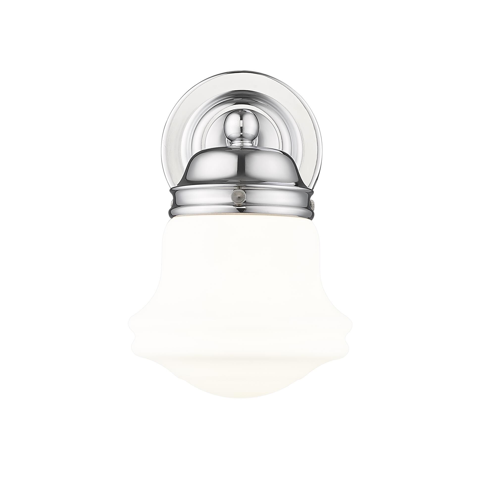 Shown in Chrome finish and Matte Opal glass and Matte Opal shade