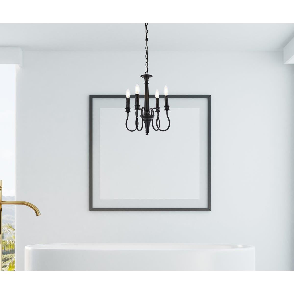 Flynx 14 Inch 4 Light Mini Chandelier by Elegant Lighting