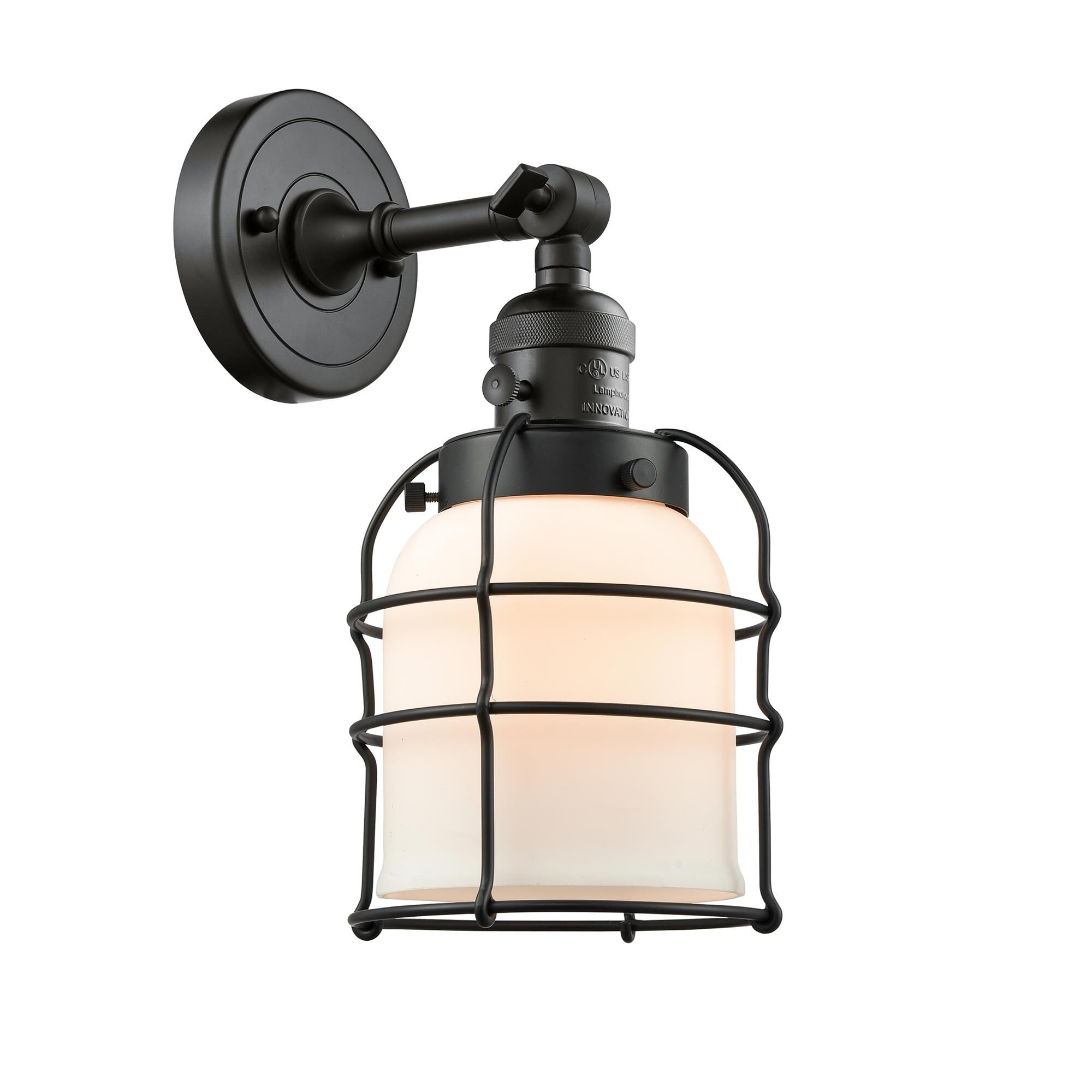 Shown in Matte Black finish and Matte White Cased glass and Switch on Socket accent