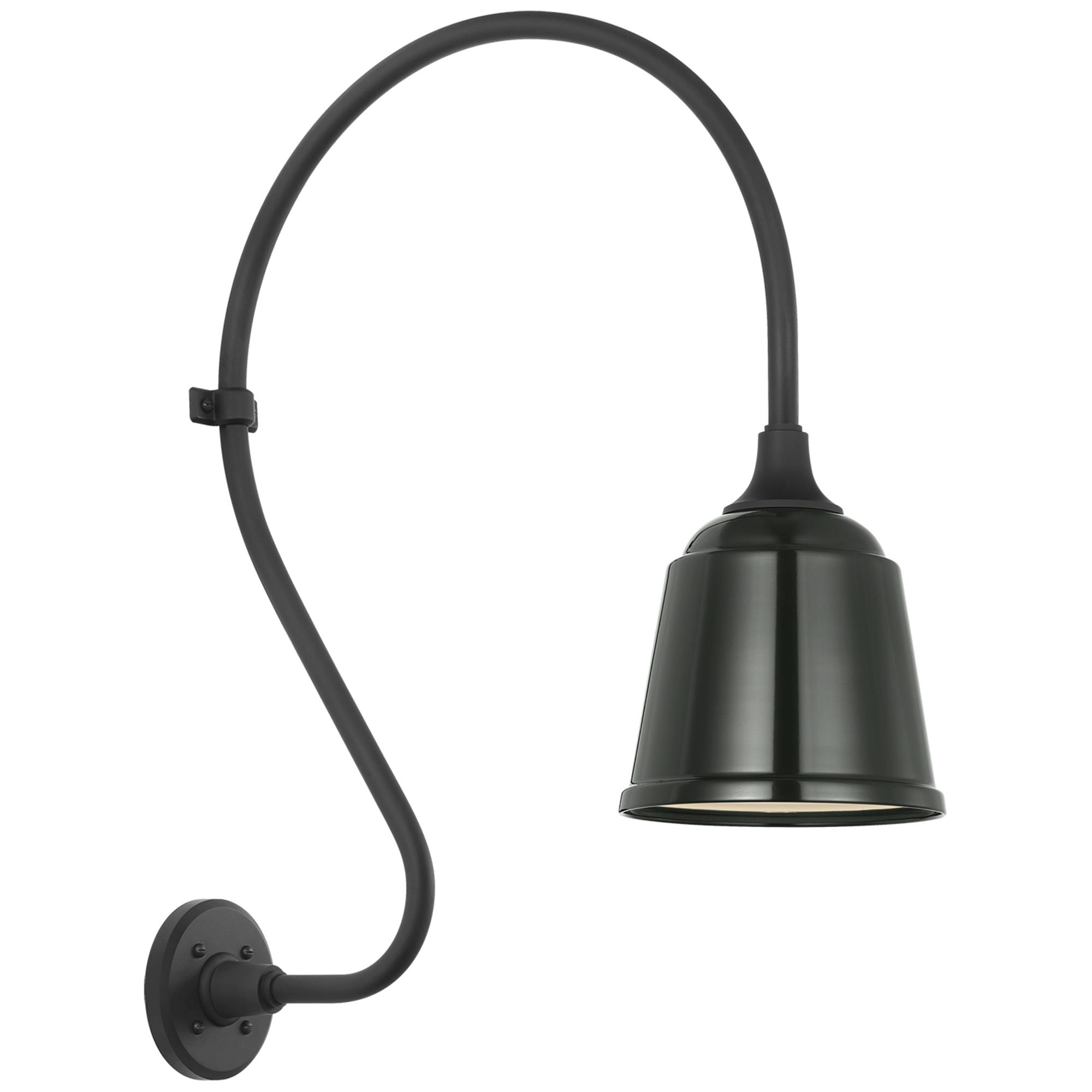 Shown in Matte Black finish and Green shade