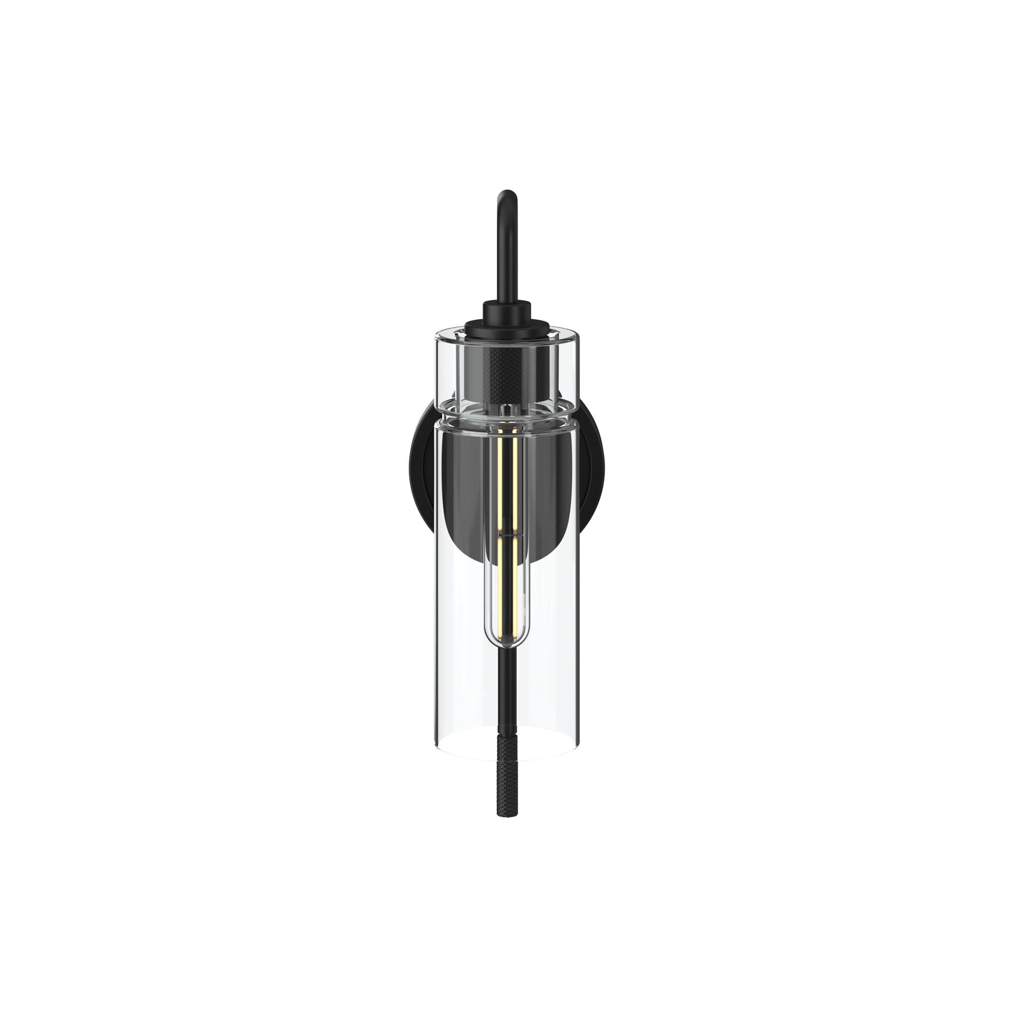 Shown in Black finish and Clear glass