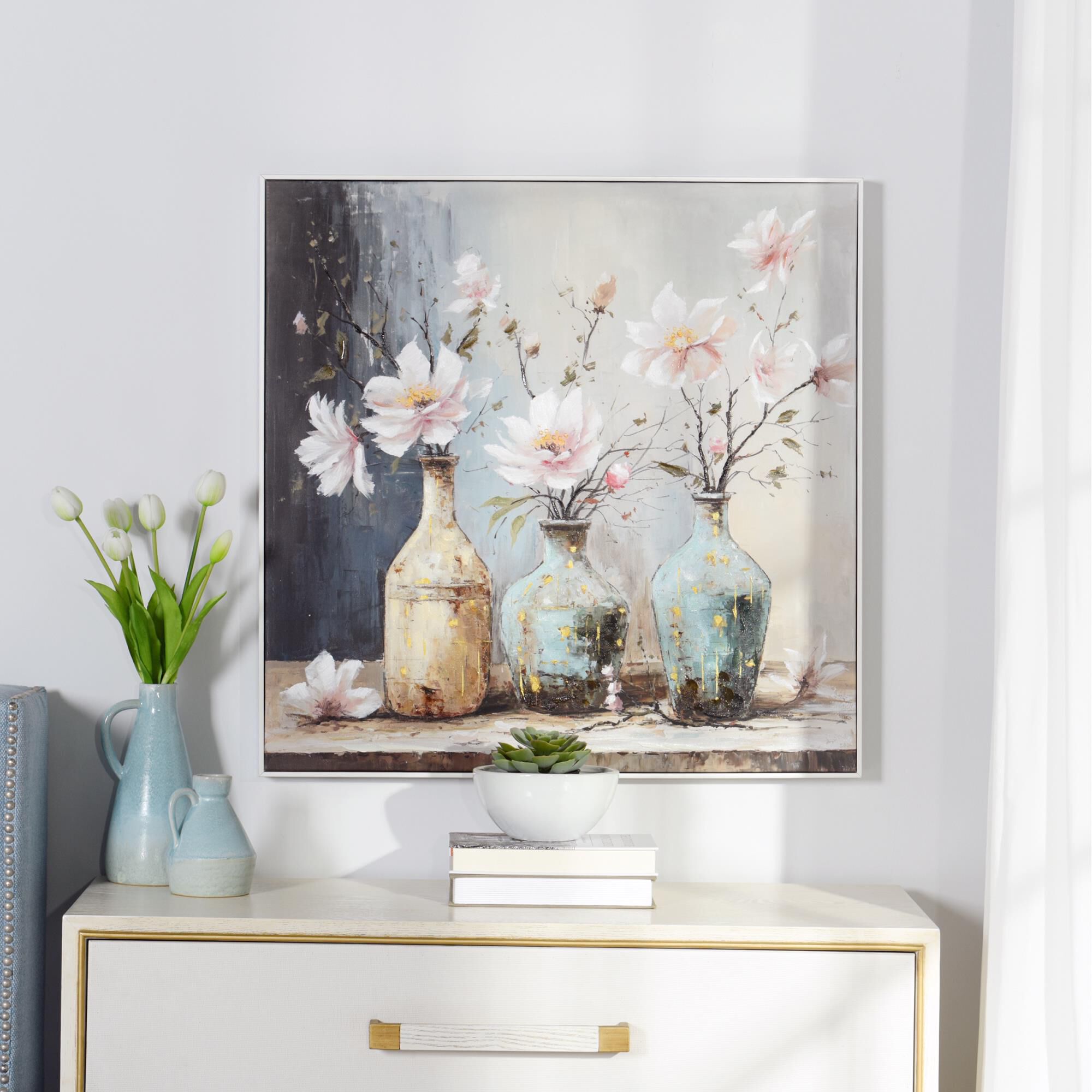 Floral Still Life 30 Inch Alternative Wall Art by Stylecraft