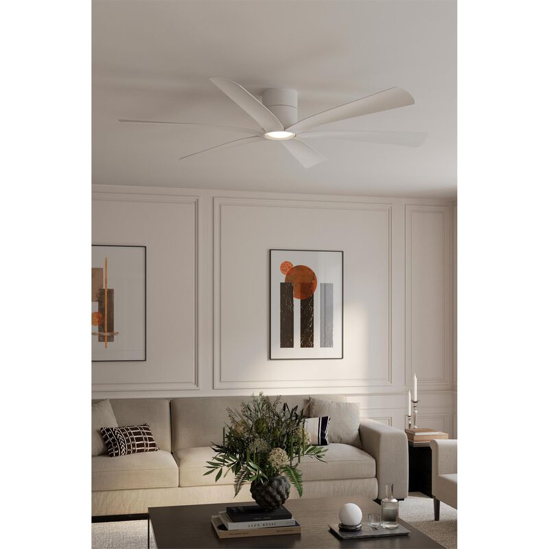 Brisano 65 Inch Flush Mount Fan with Light Kit by Minka Aire