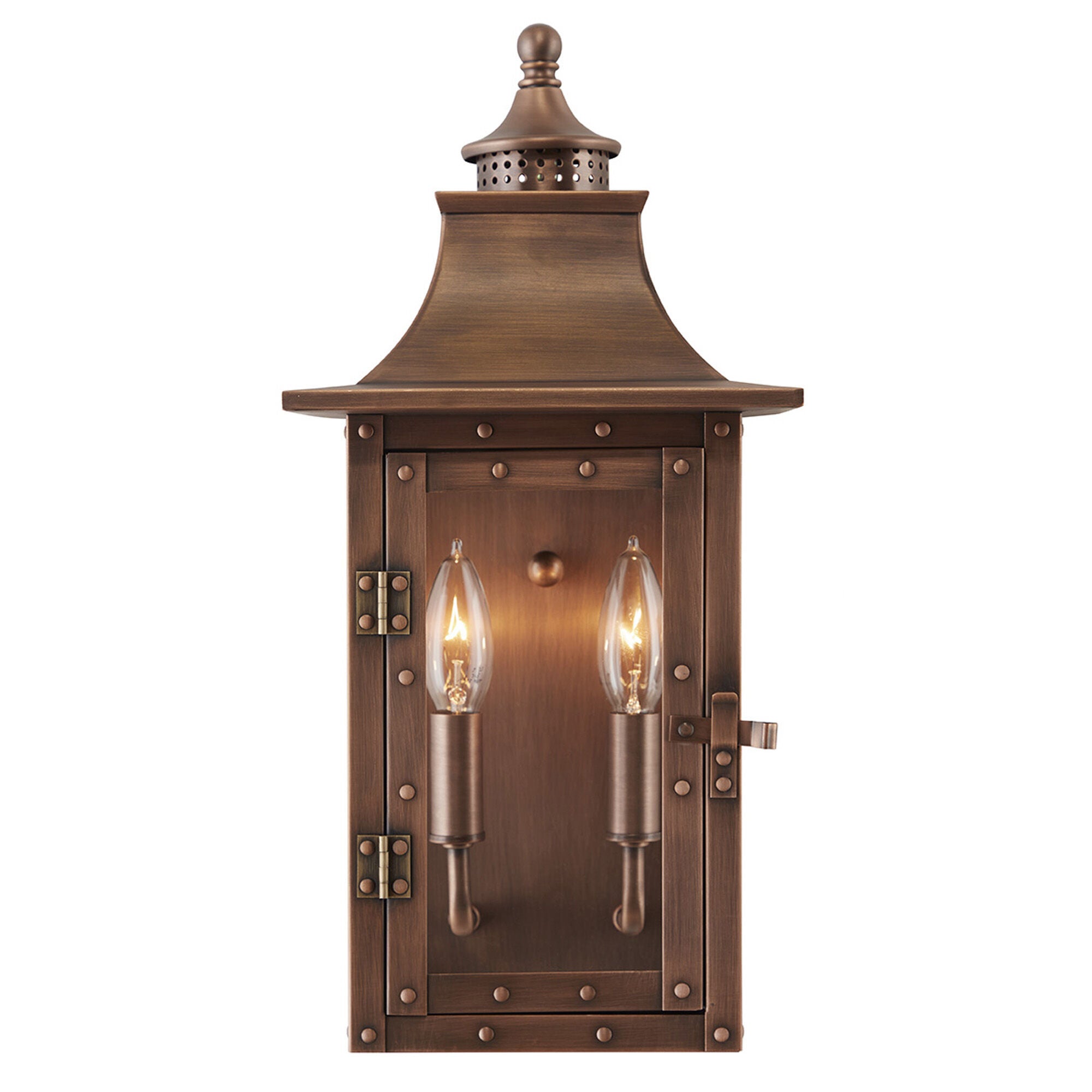 Shown in Copper Patina finish and Clear glass
