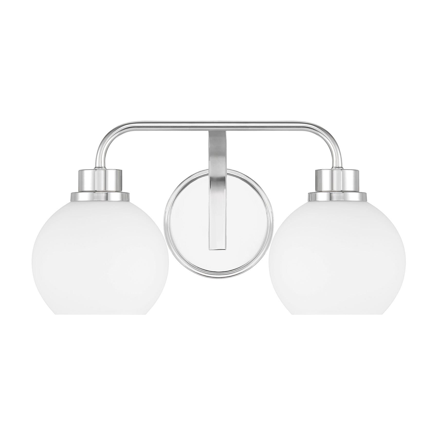 Shown in Chrome finish and White Opal glass