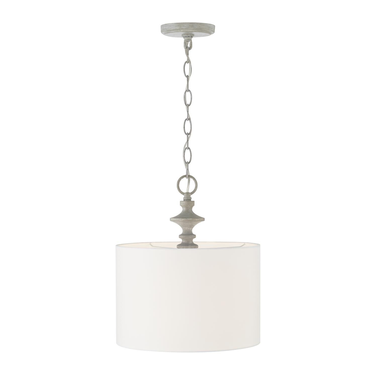Shown in Painted Grey finish and White Fabric shade
