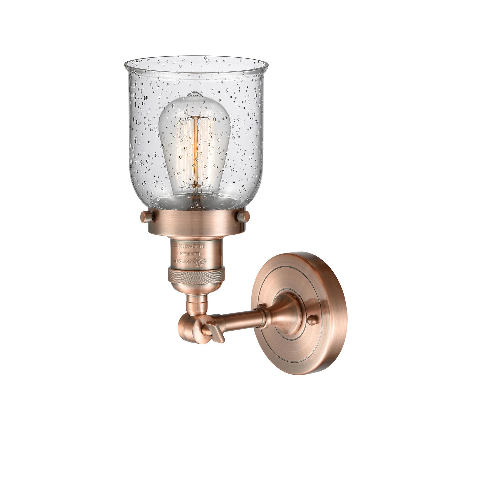 Shown in Antique Copper finish and Seedy glass