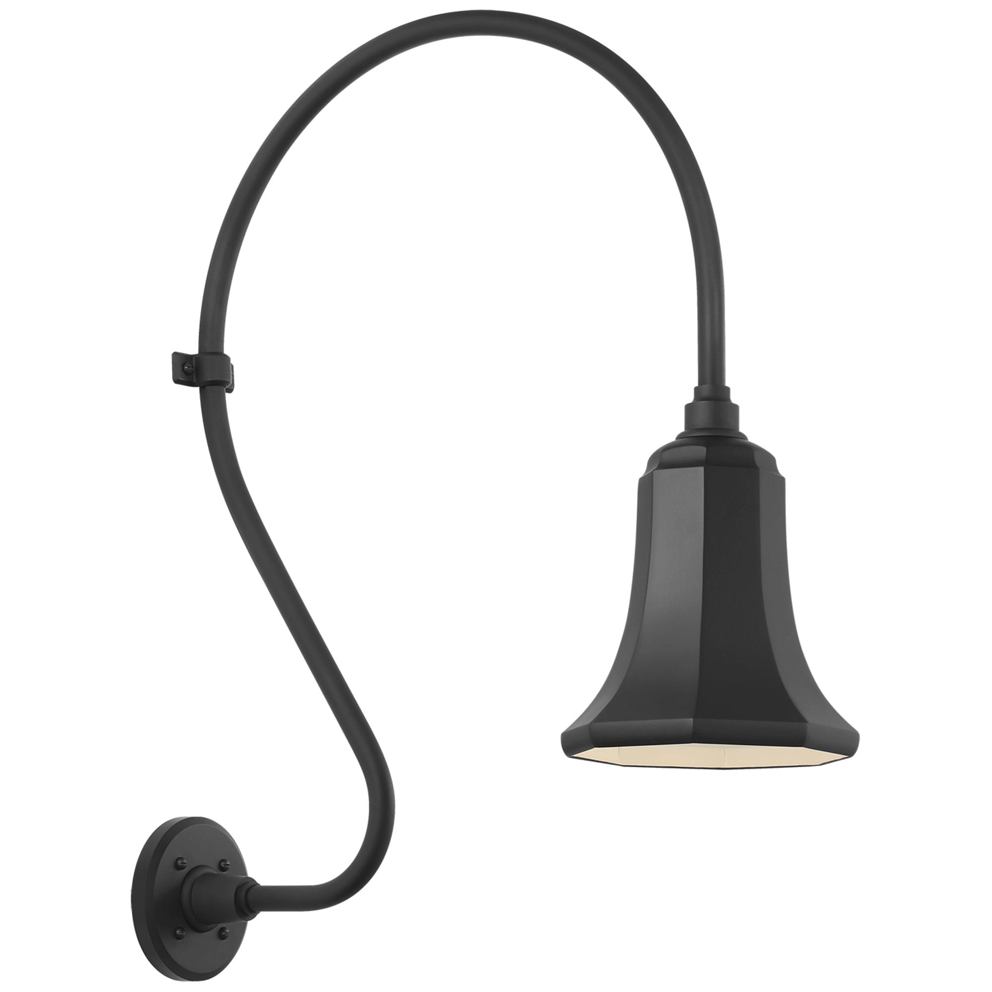 Shown in Matte Black finish and Black shade