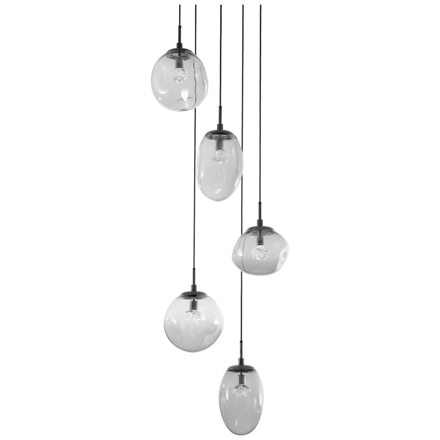 Shown in Matte Black finish and Floret Inner Smoke Outer glass