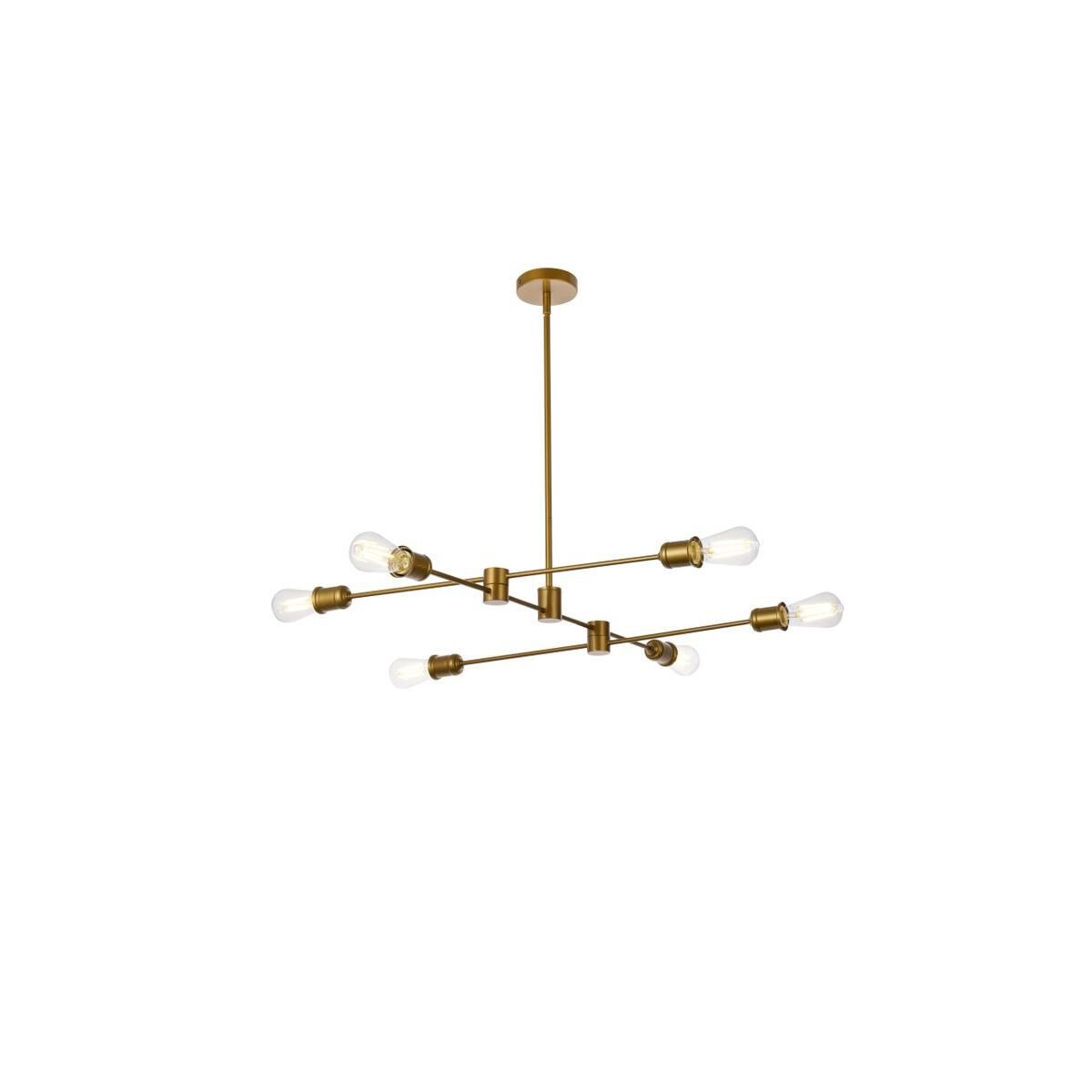 Xavier 35 Inch 6 Light Linear Suspension Light by Elegant Lighting