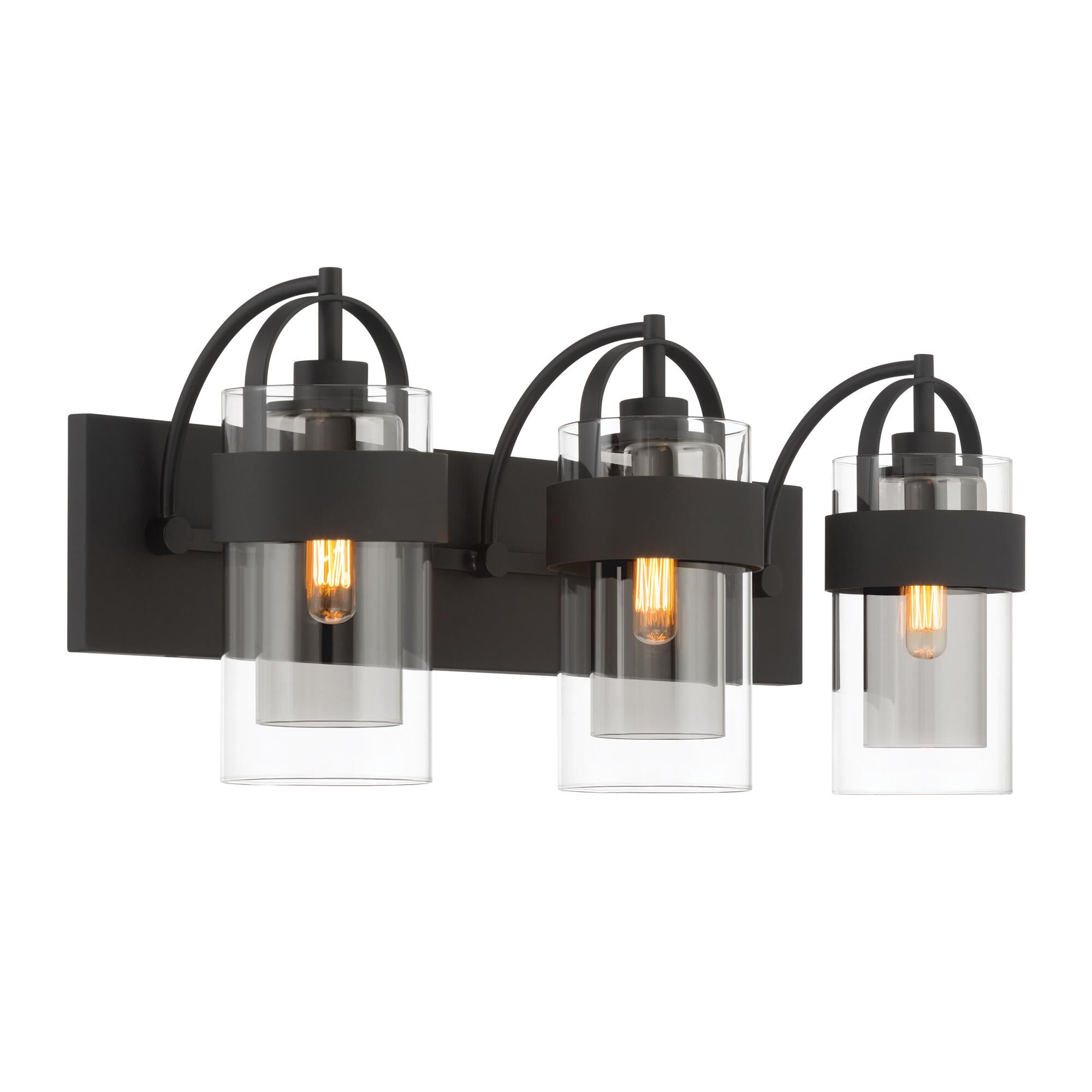Shown in Dark Matte Black finish and Clear and Grey glass