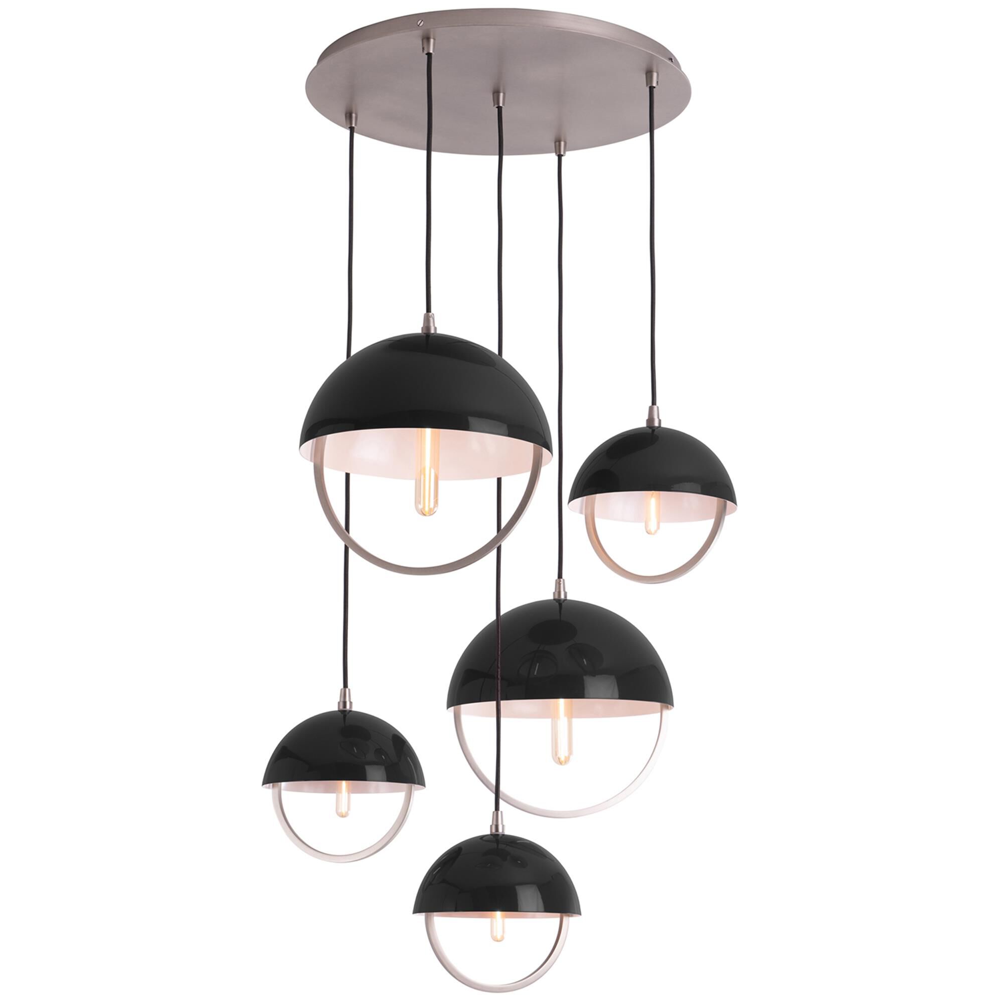 Shown in Pewter finish and Piano Black Paint Metal shade