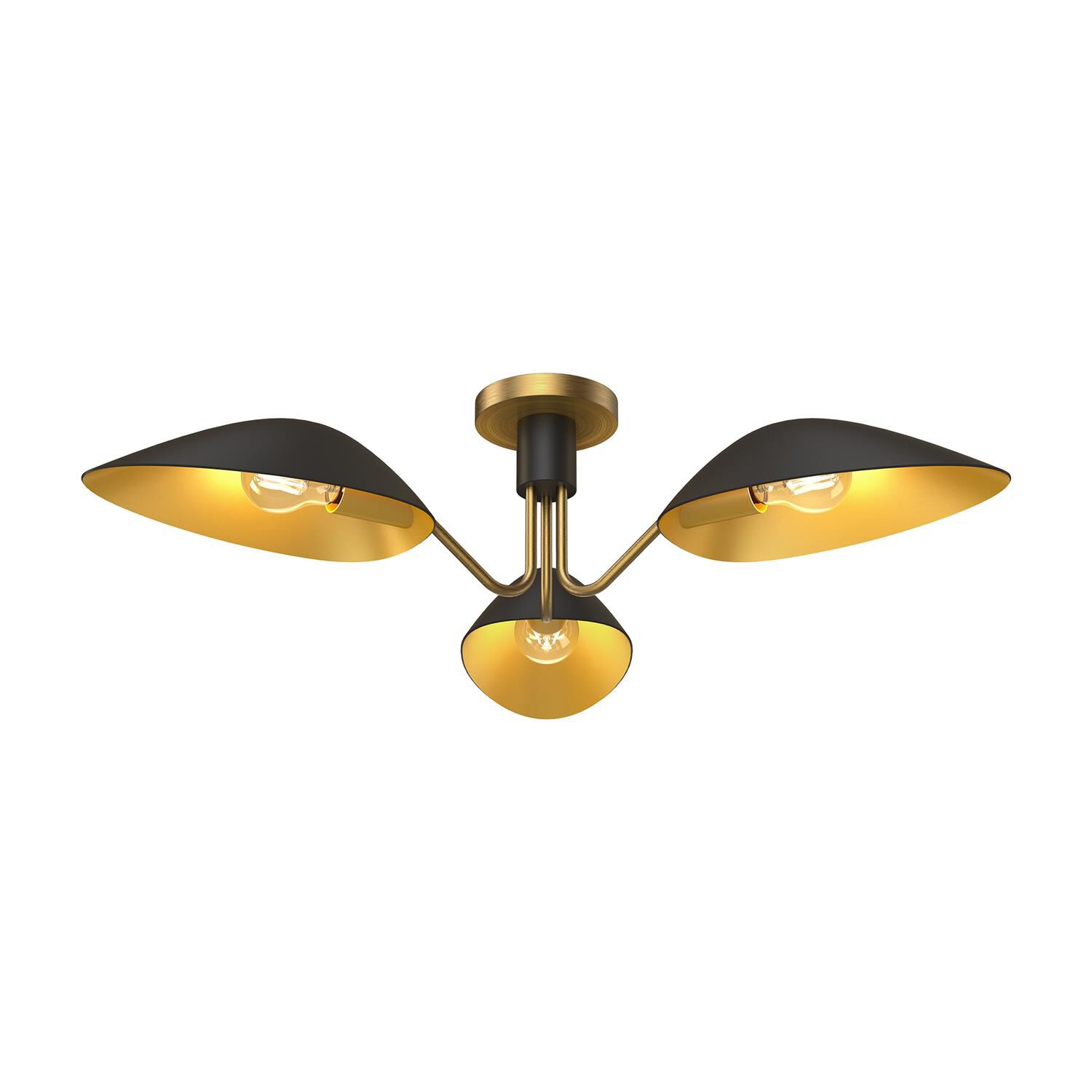 Oscar 8 Inch 3 Light Semi Flush Mount by Alora Mood