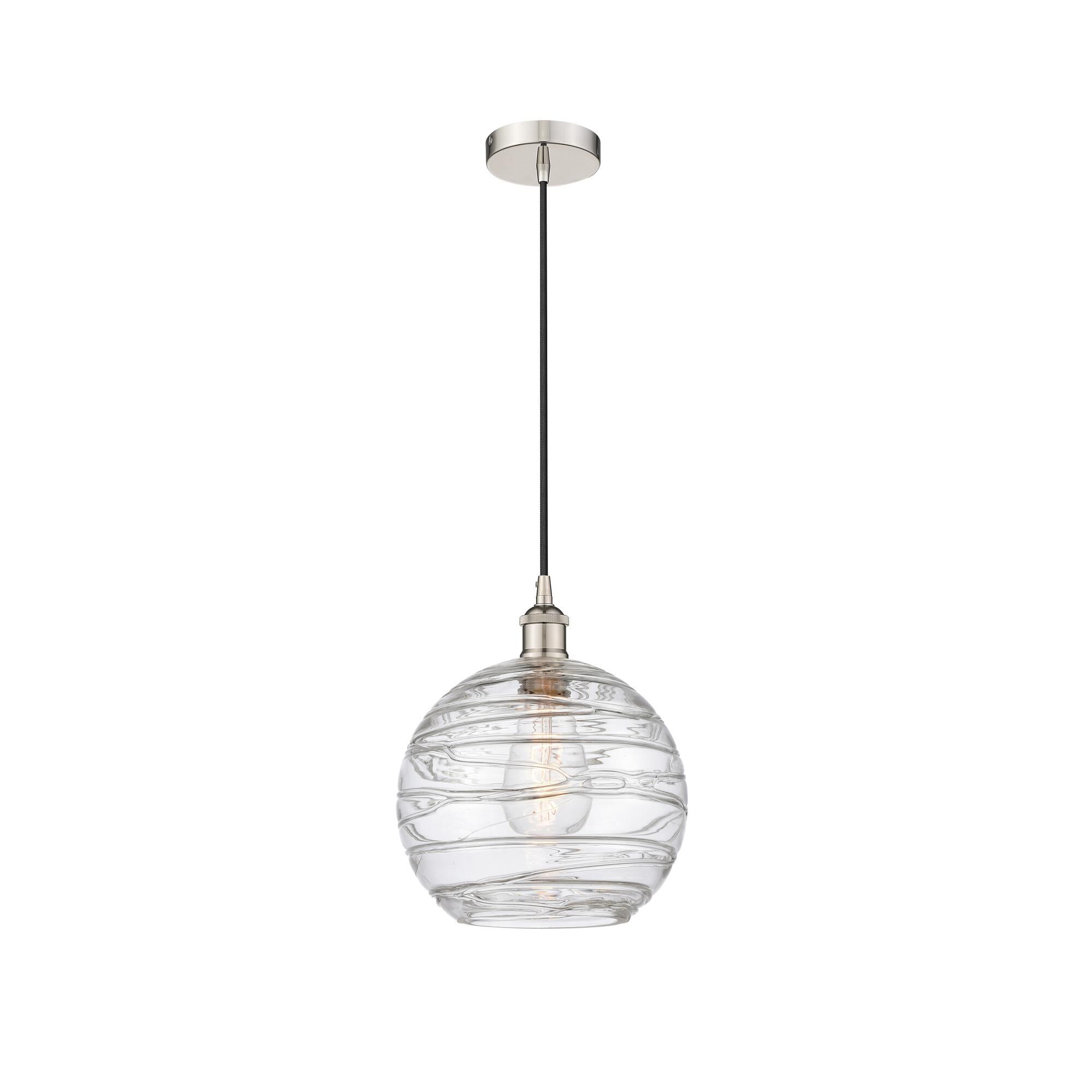 Shown in Polished Nickel finish and Clear Athens Deco Swirl 8