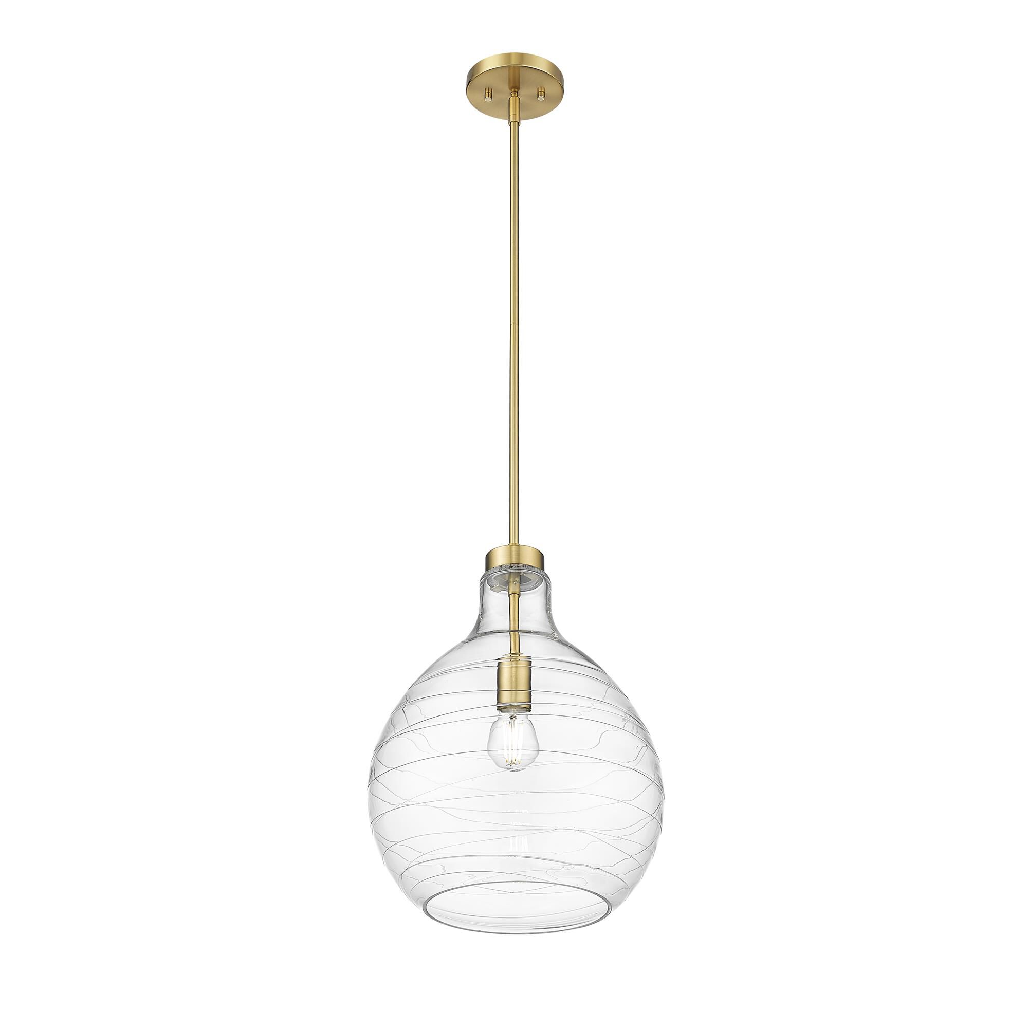Shown in Modern Gold finish and Clear glass and Clear shade