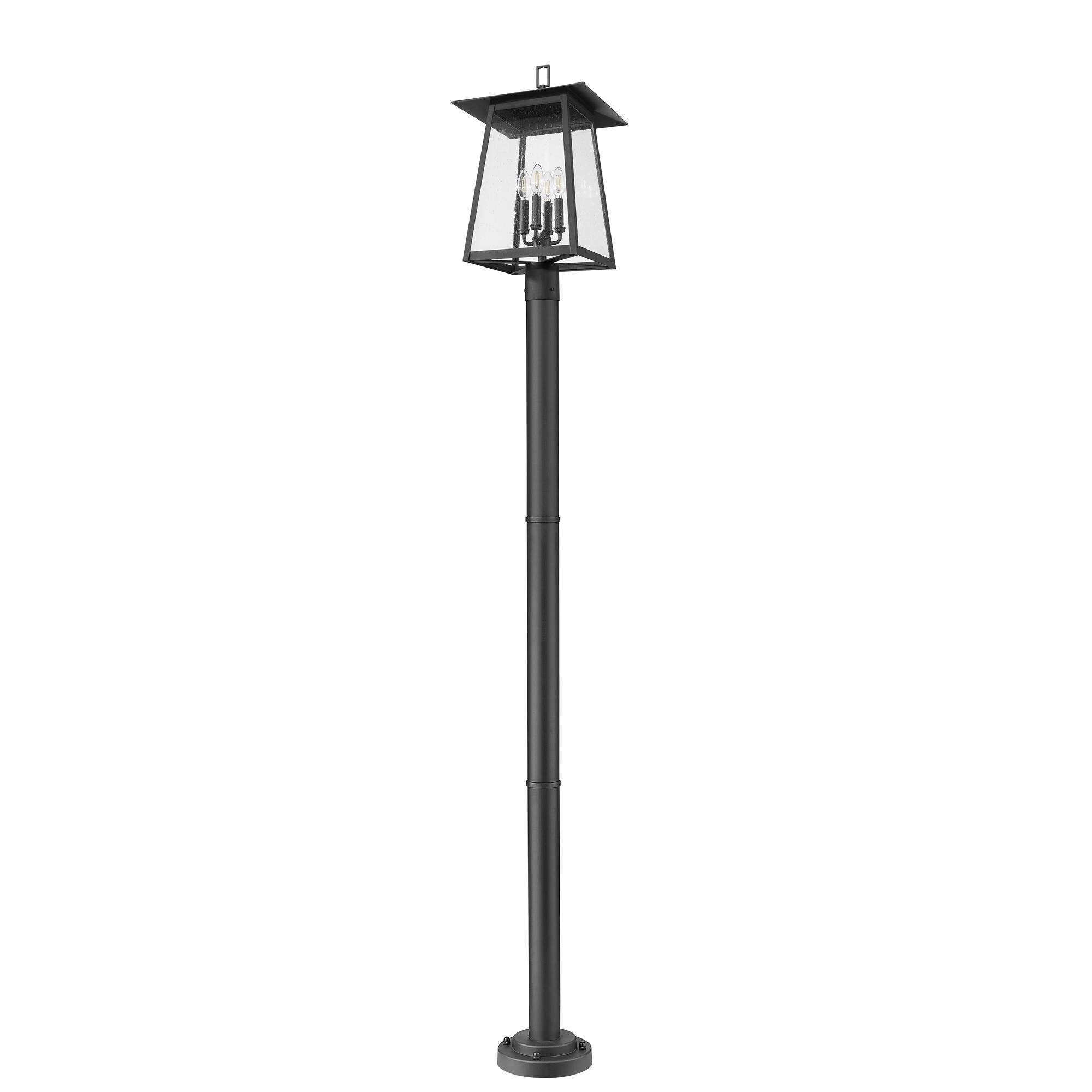 Shown in Black finish and Clear Seedy glass and Clear Seedy shade