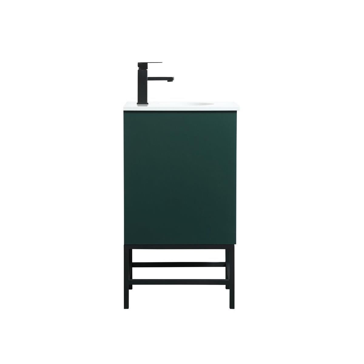 Shown in Green finish and Without Backsplash accent