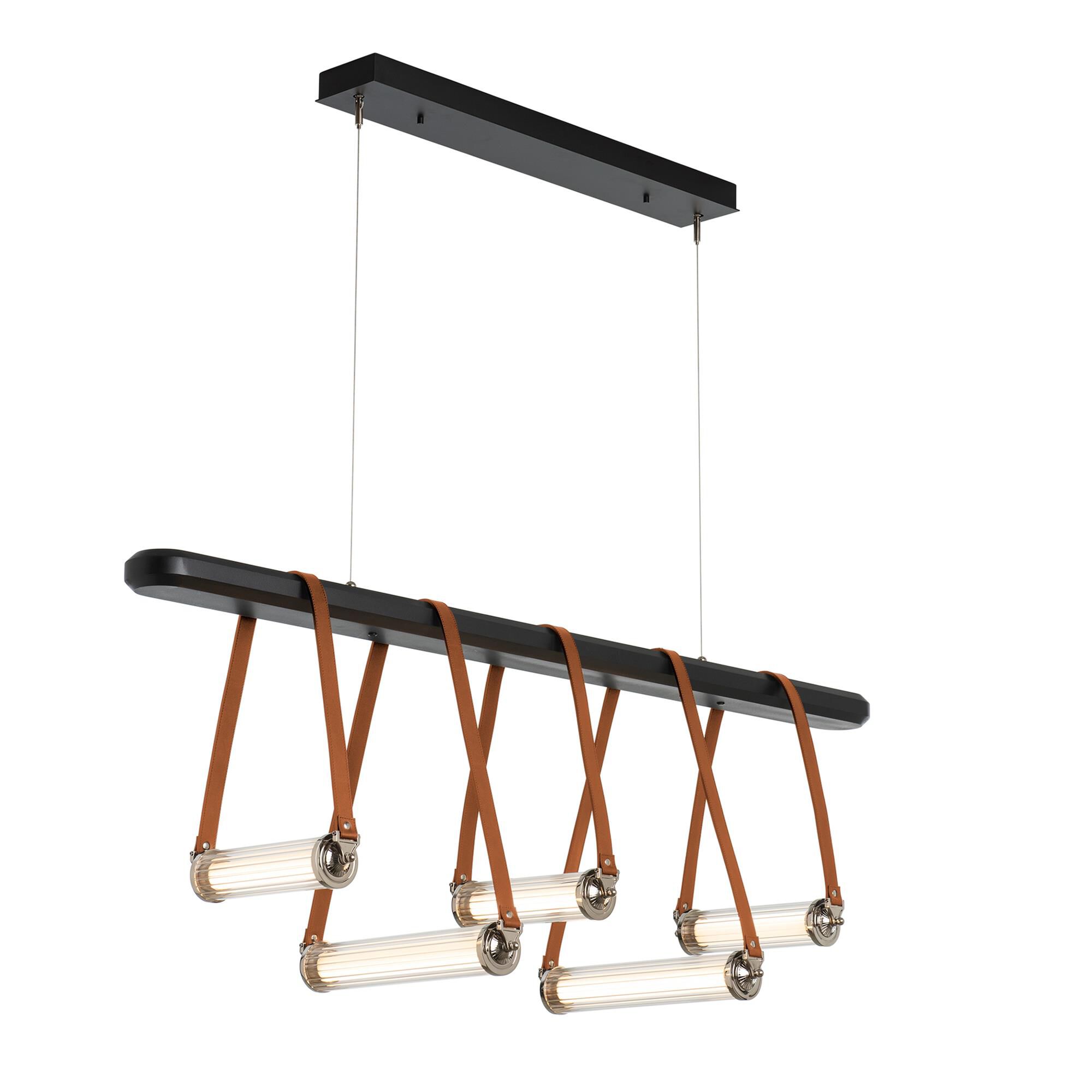 Shown in Black finish and Clear glass and Polished Nickel accent