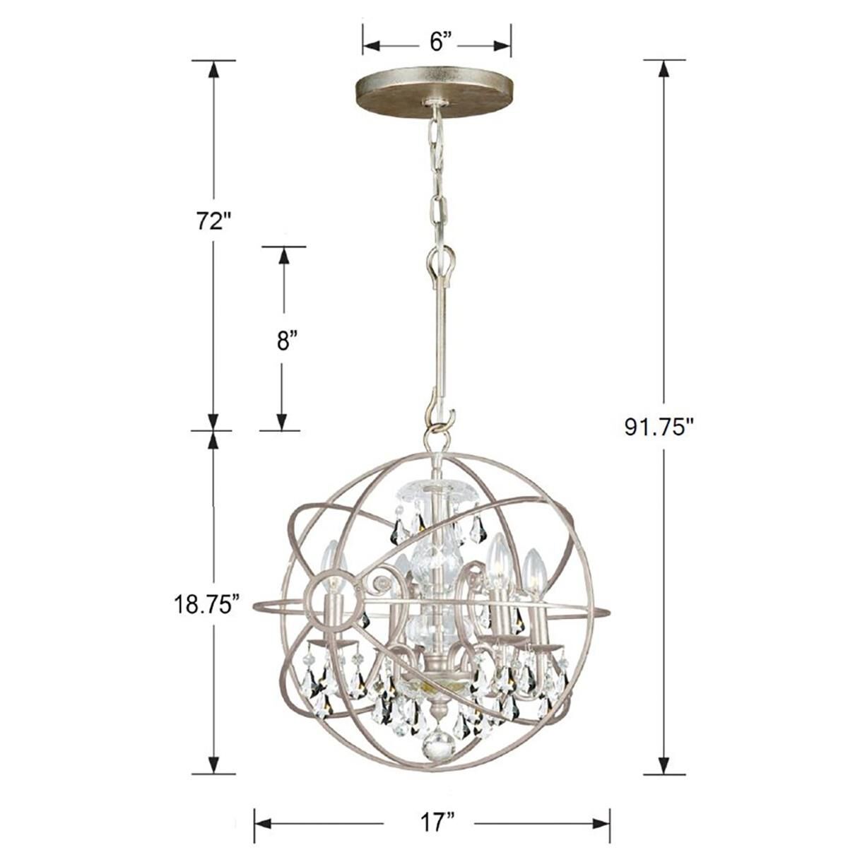 Shown in Olde Silver finish and Hand Cut Crystal crystal