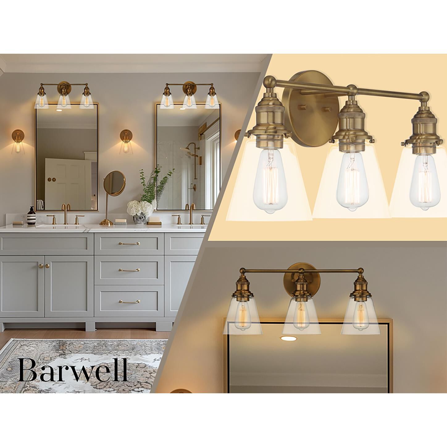 Shown in Oxidized Aged Brass finish and Clear glass