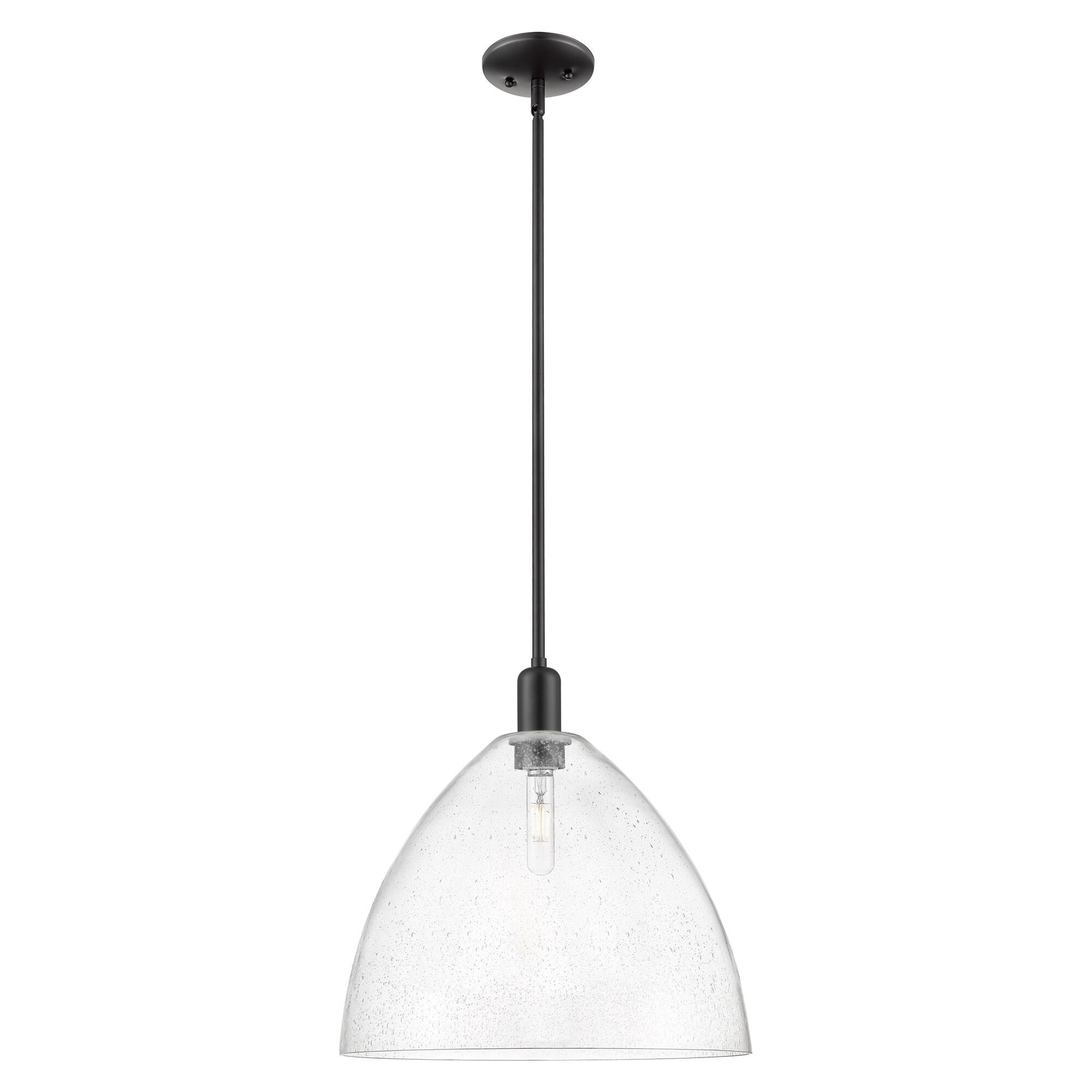Shown in Matte Black finish and Seedy glass