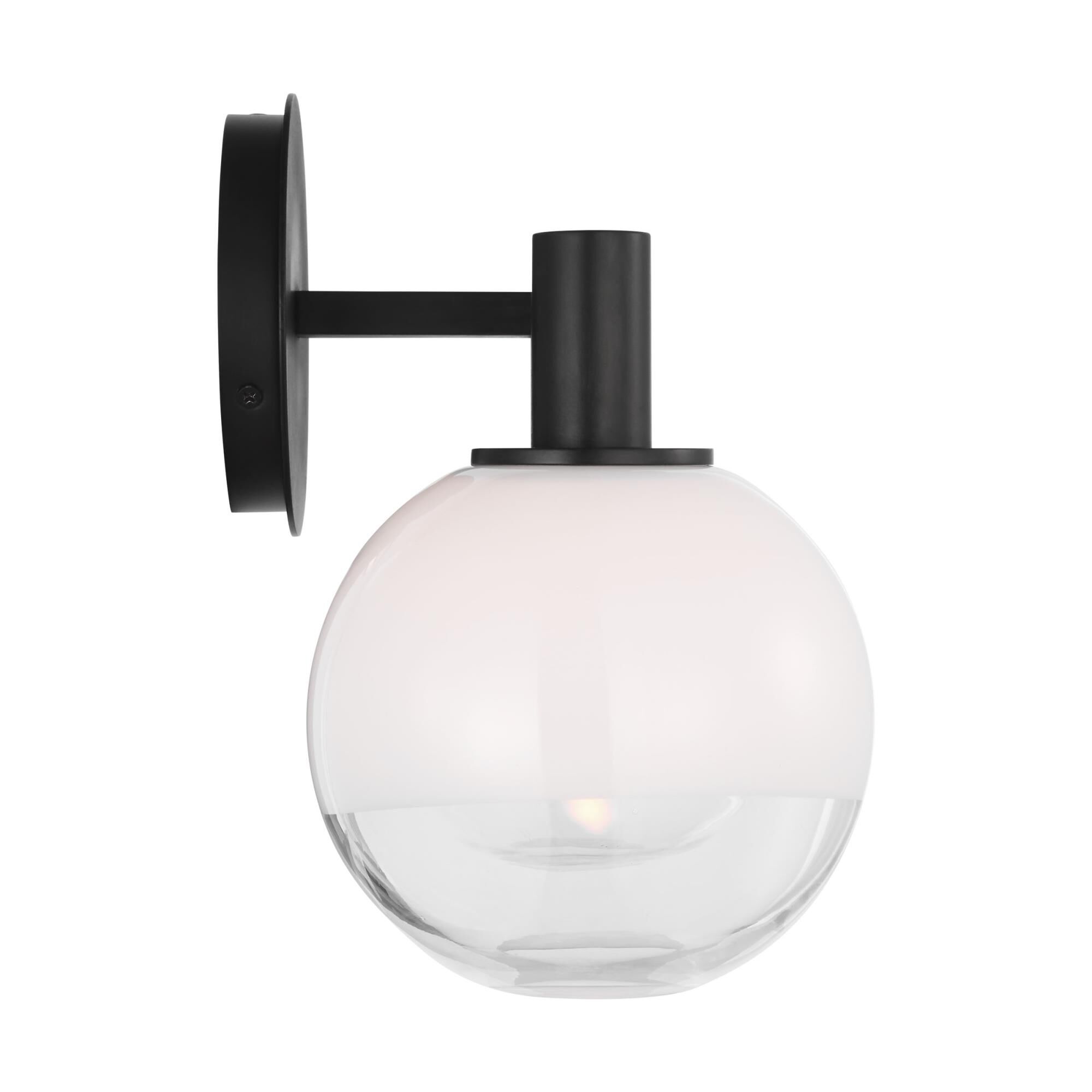 Shown in Aged Iron finish and Milk and Clear Mix glass