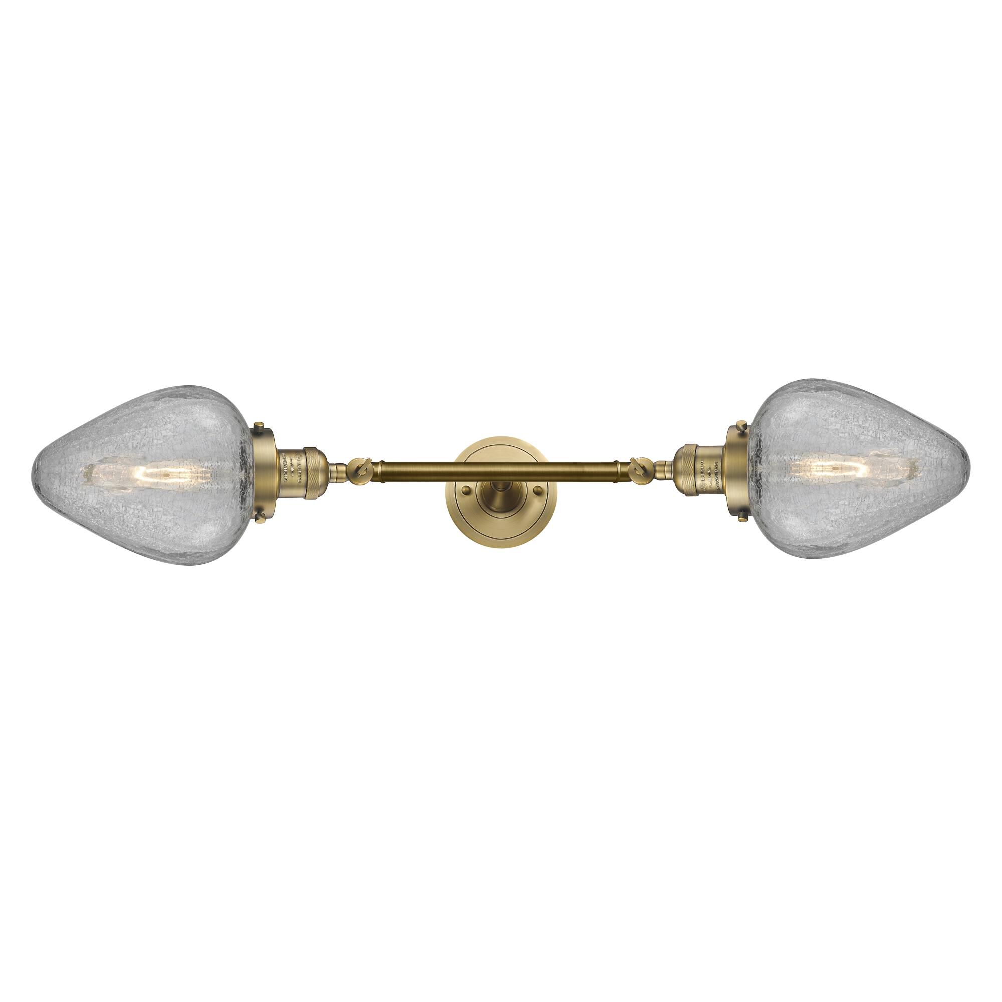 Shown in Brushed Brass finish and Acorn glass and Glass shade