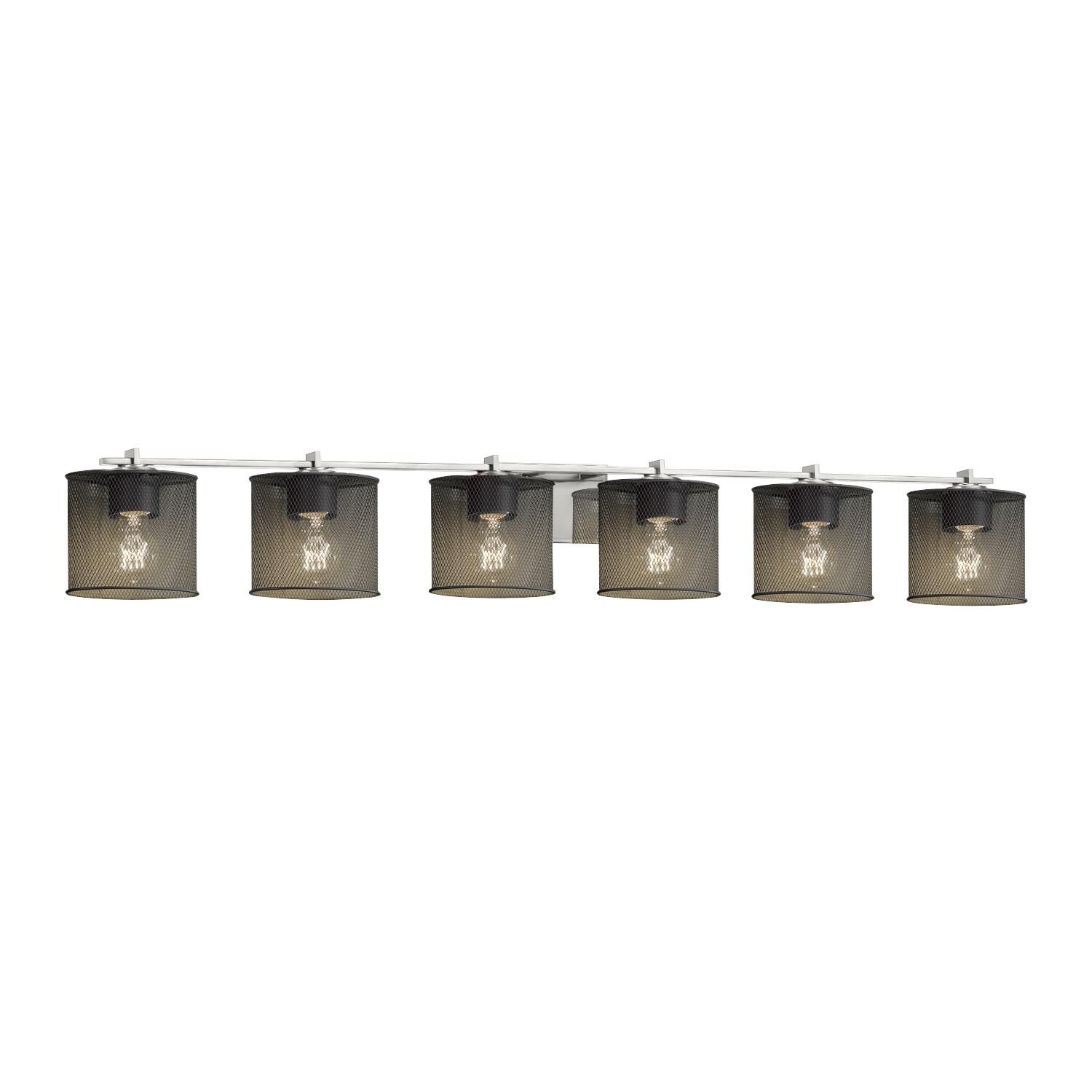 Wire Mesh 56 Inch 6 Light Bath Vanity Light by Justice Design Group