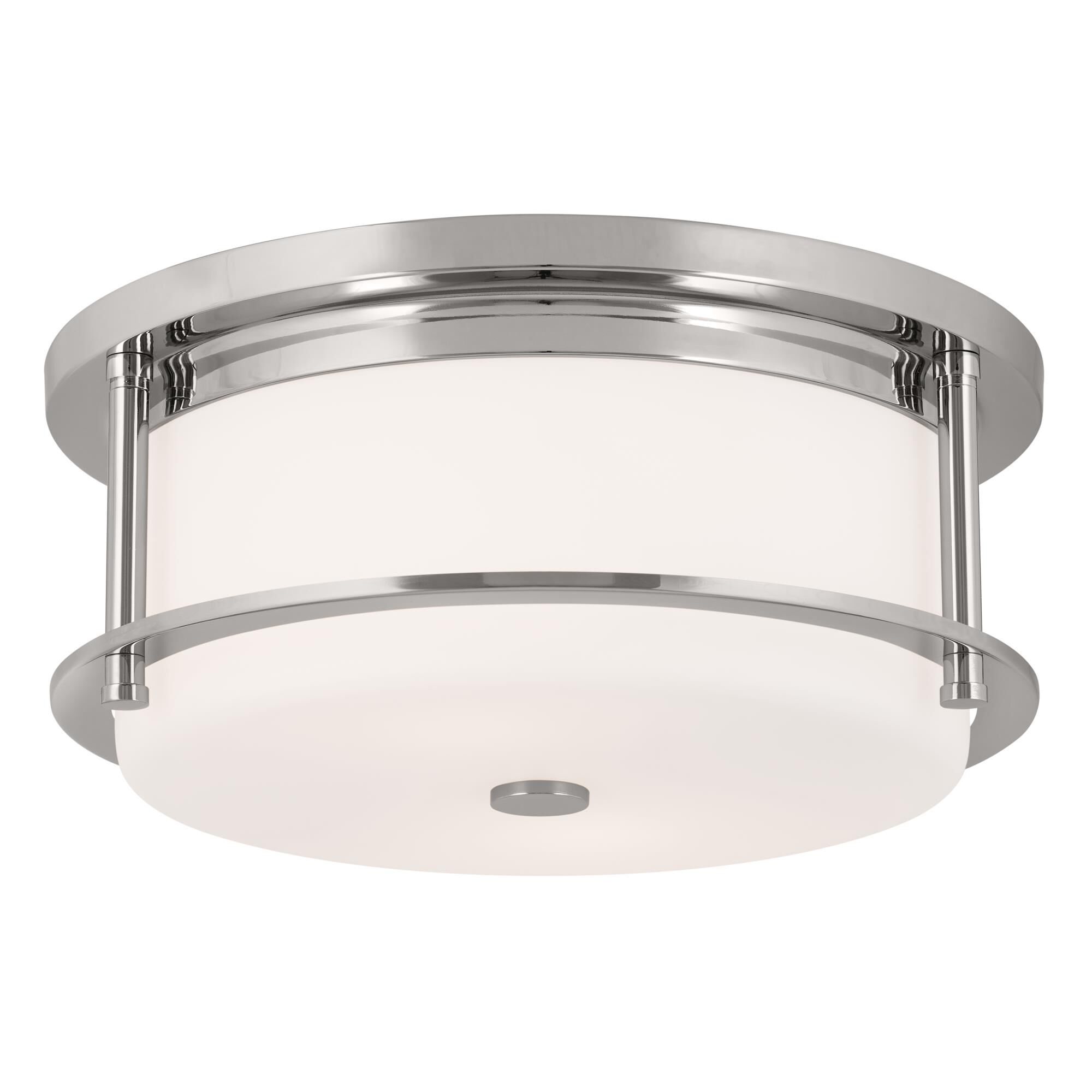 Shown in Polished Nickel finish and Satin Etched Cased Opal glass