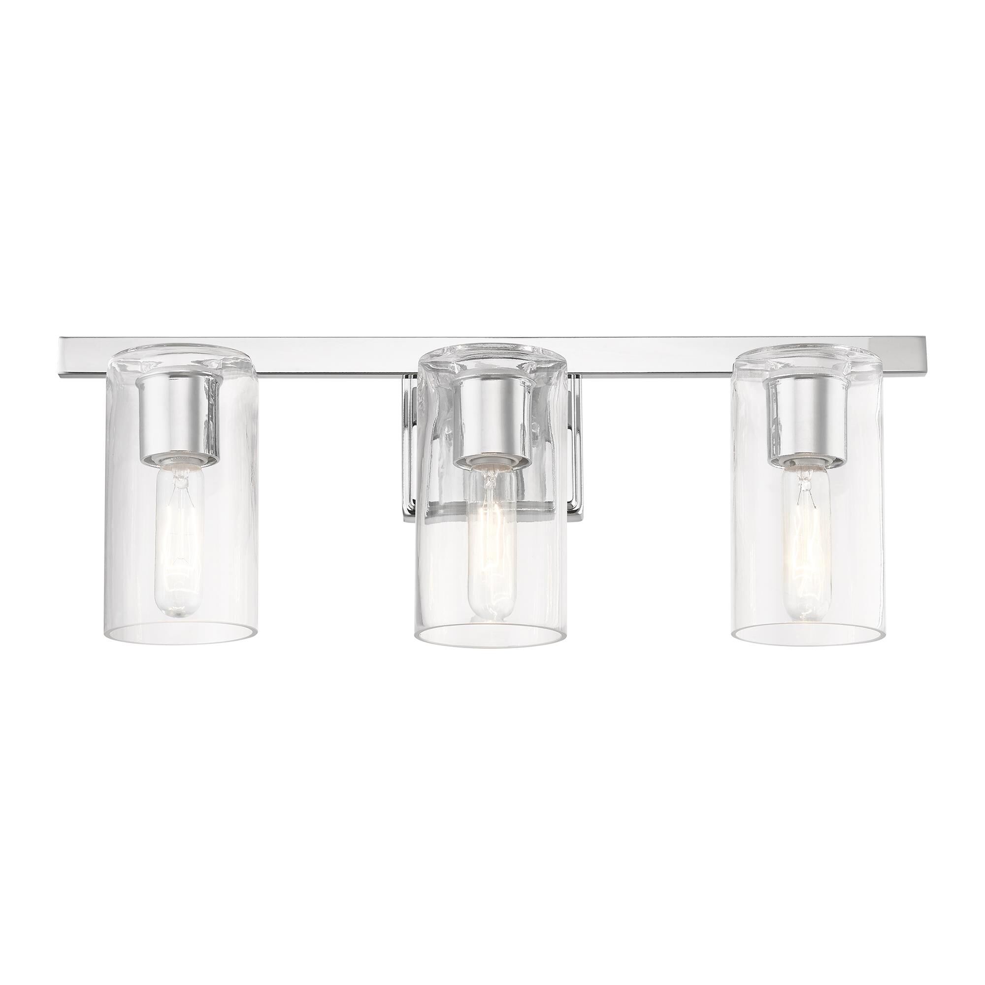 Shown in Polished Chrome finish and Clear glass