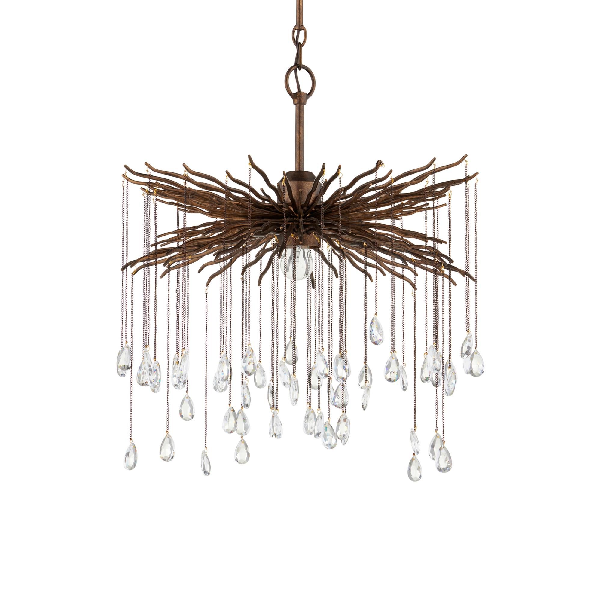 Fen 20 Inch 1 Light Mini Chandelier by Currey and Company