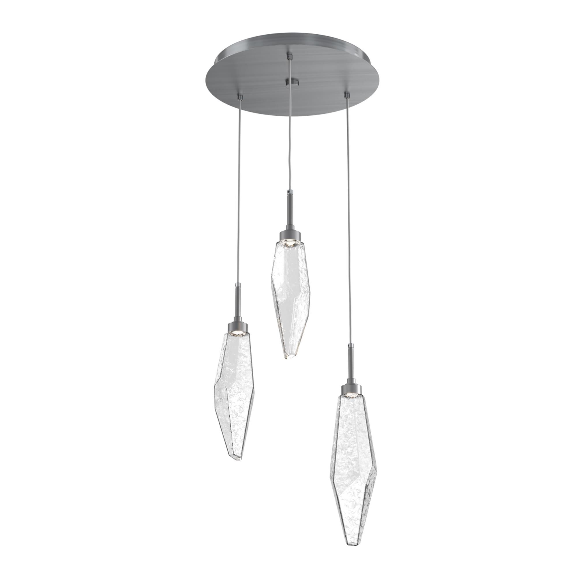 Shown in Graphite finish and Chilled Clear glass