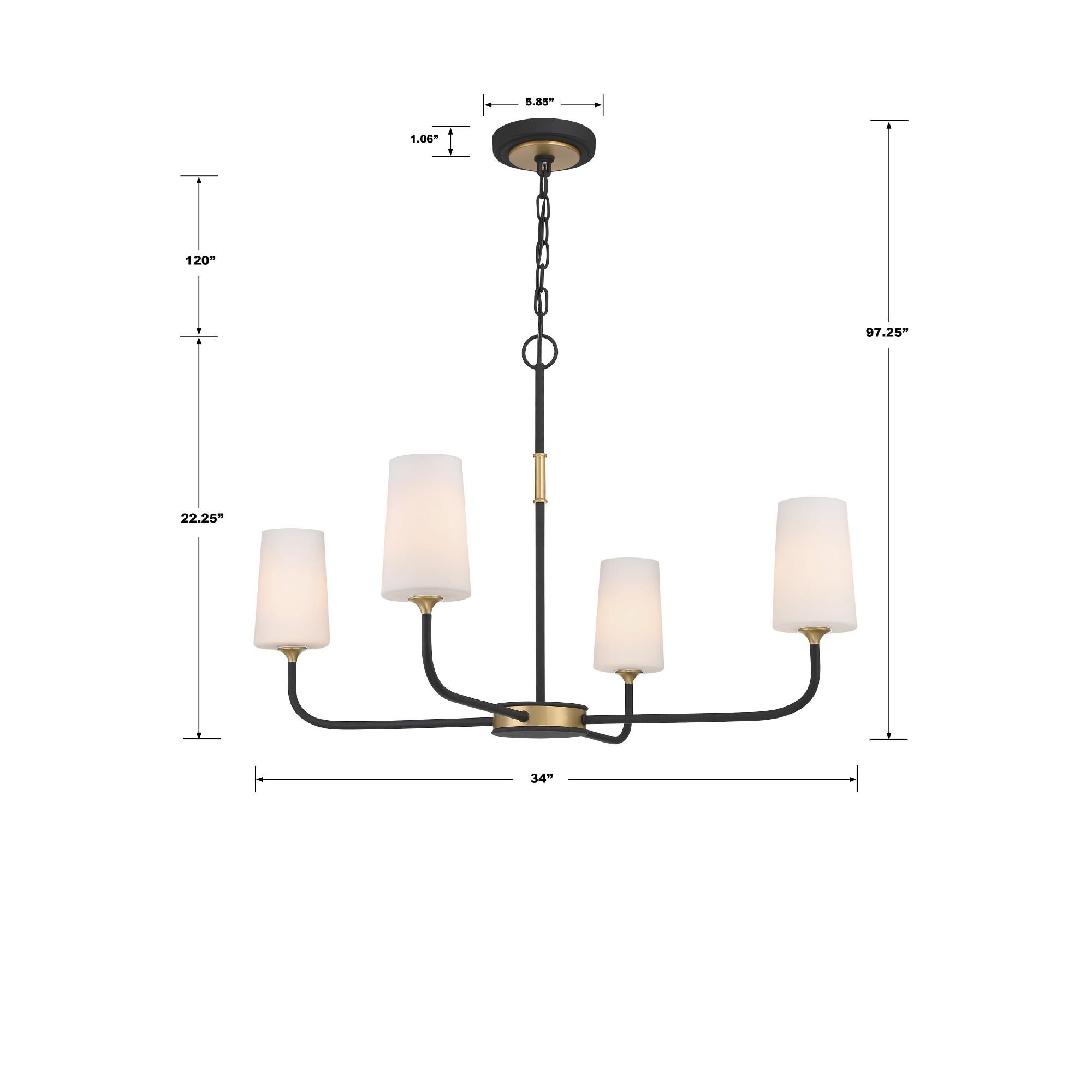 Niles 34 Inch Chandelier by Crystorama