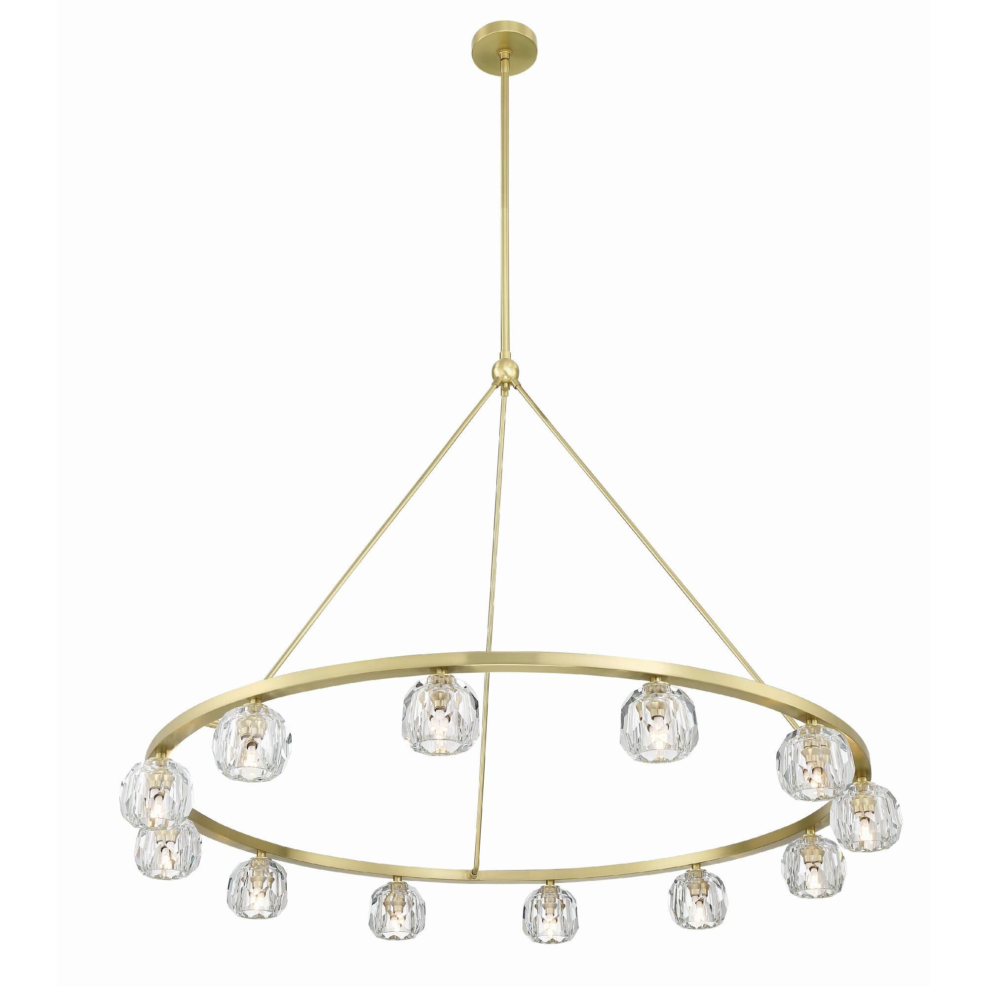 Shown in Soft Brass finish and Faceted Cut crystal and Crystal glass and Crystal shade