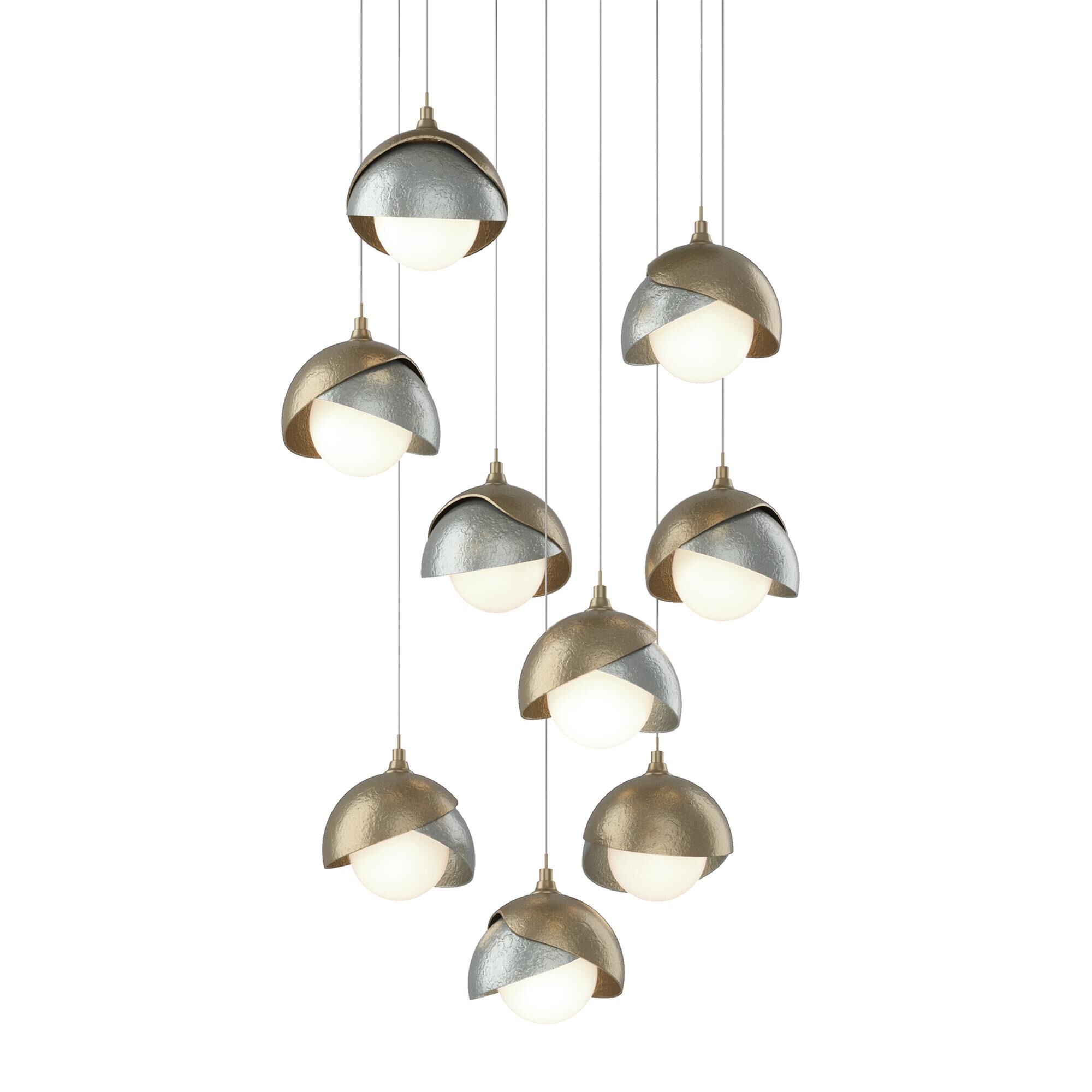 Shown in Soft Gold finish and Opal glass and Vintage Platinum accent