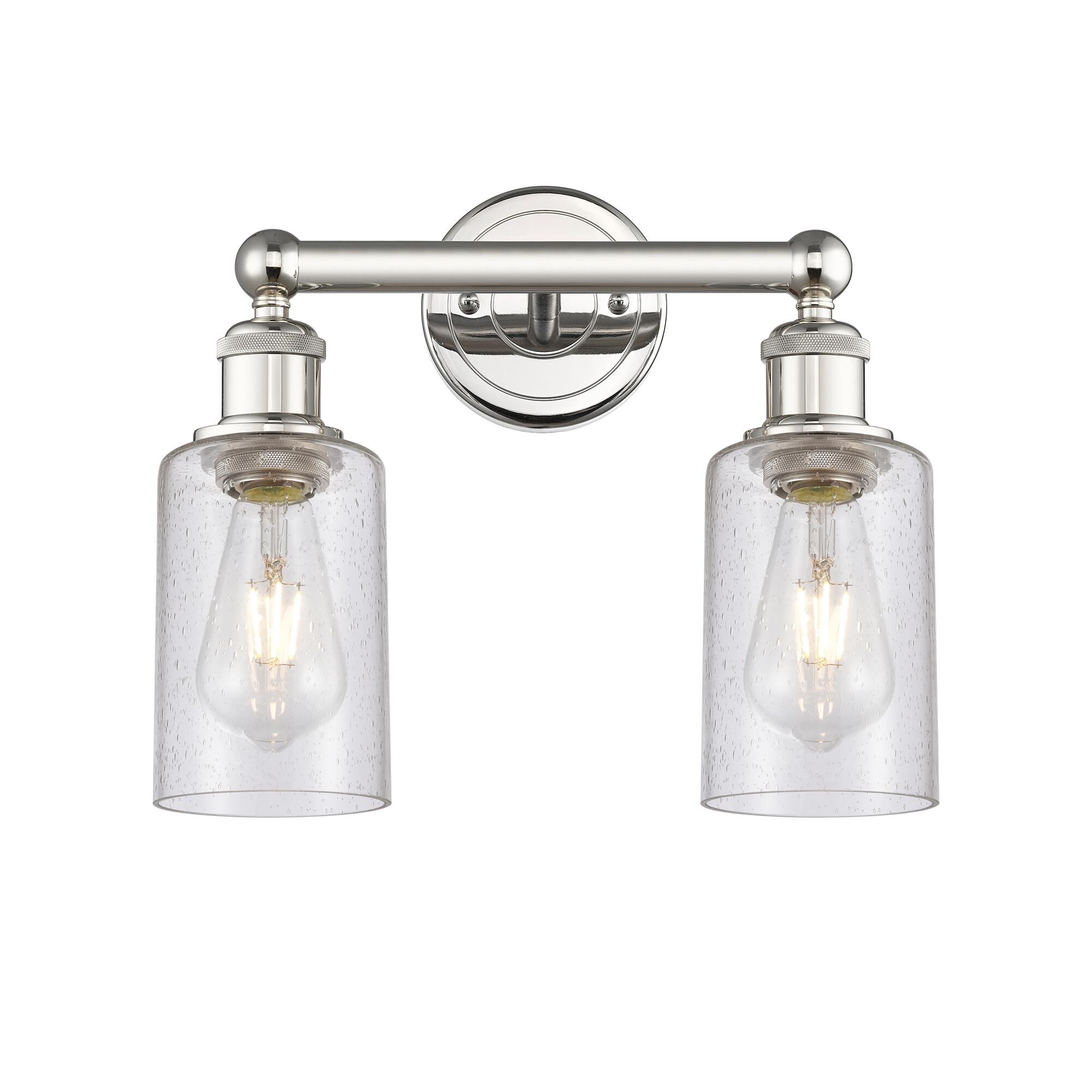 Shown in Polished Nickel finish and Seedy glass