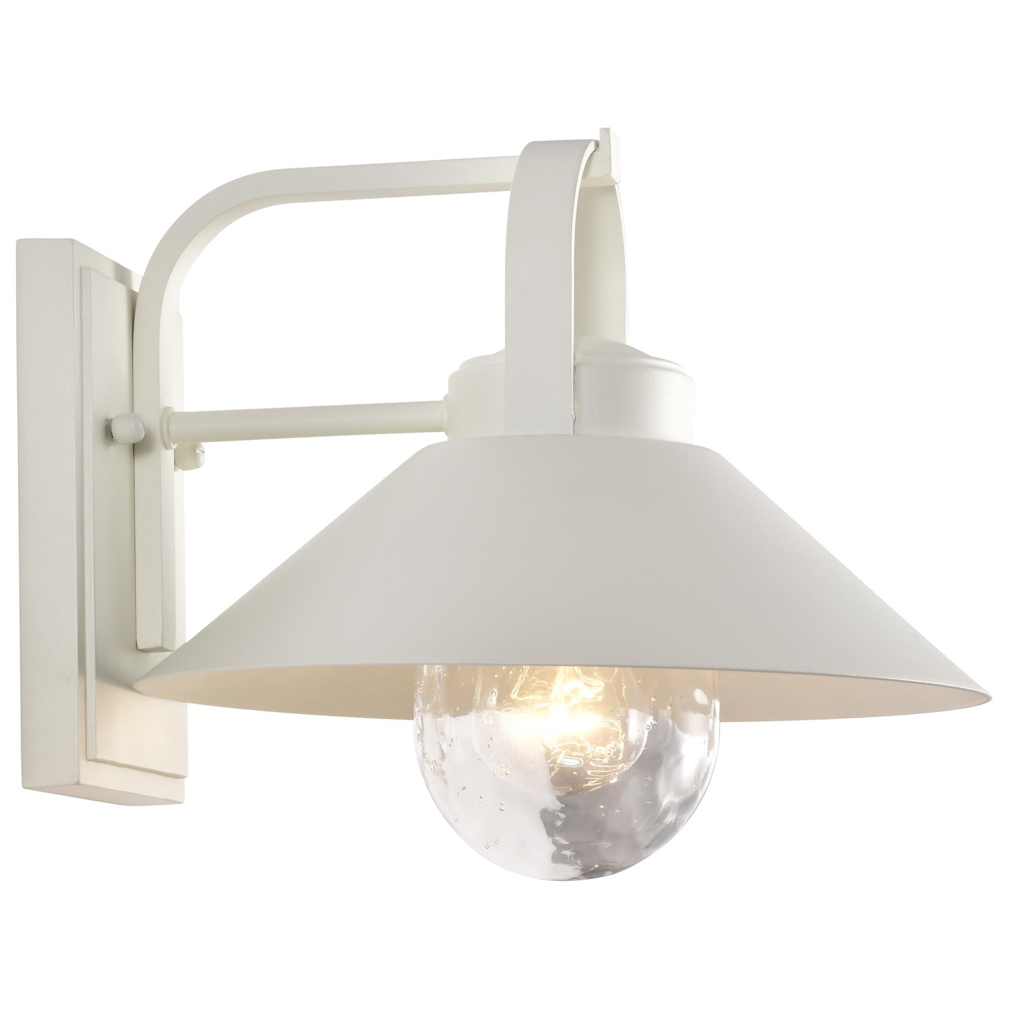 Shown in White finish and Clear Seeded glass