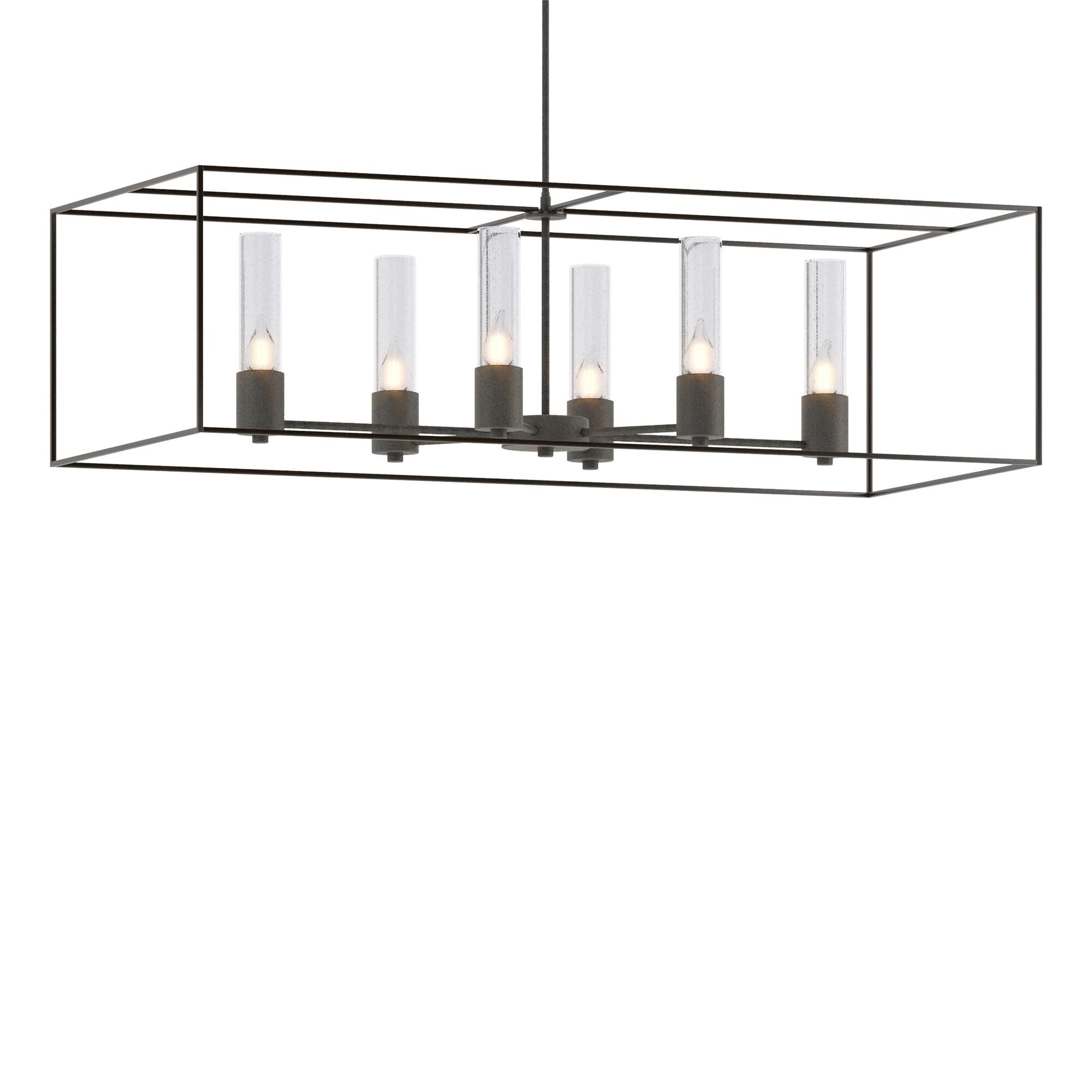 Shown in Natural Iron finish and Clear glass and Oil Rubbed Bronze accent